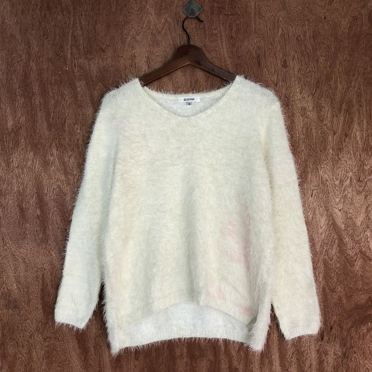 Homespun Knitwear × Japanese Brand Alpha Cubic White Mohair Fur Knitwear #0455 Size US M / EU 48-50 / 2 - 3 Thumbnail