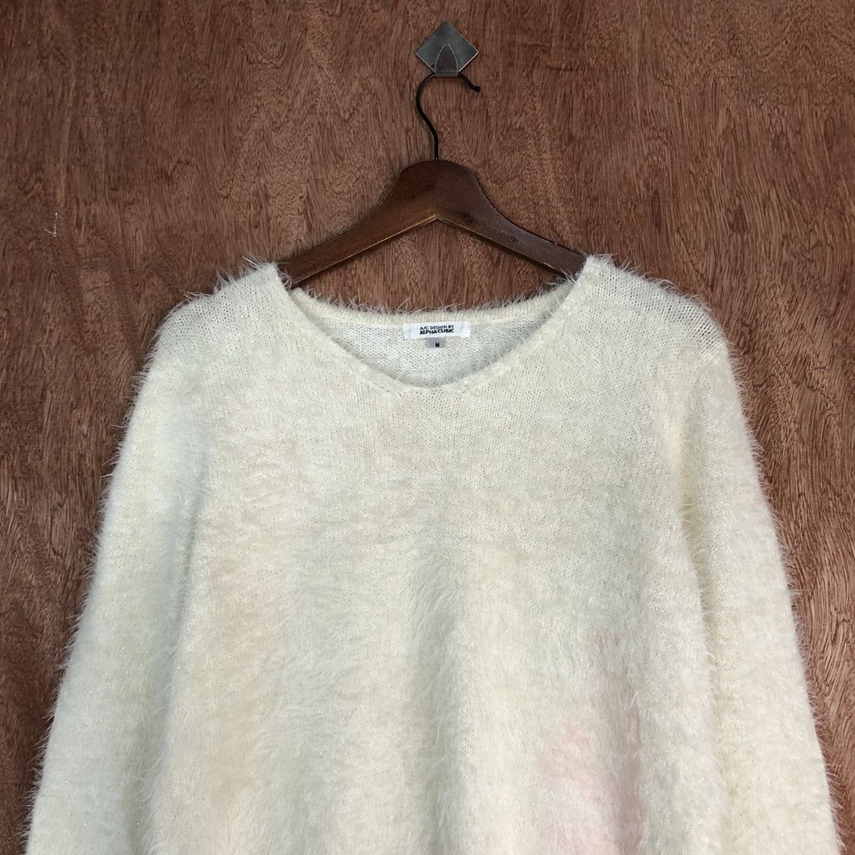 Homespun Knitwear × Japanese Brand Alpha Cubic White Mohair Fur Knitwear #0455 Size US M / EU 48-50 / 2 - 2 Thumbnail