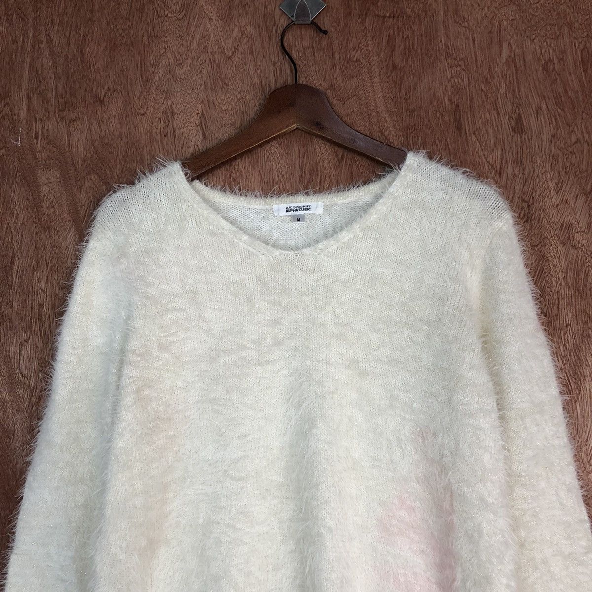 Homespun Knitwear × Japanese Brand Alpha Cubic White Mohair Fur Knitwear #0455 Size US M / EU 48-50 / 2 - 9 Thumbnail