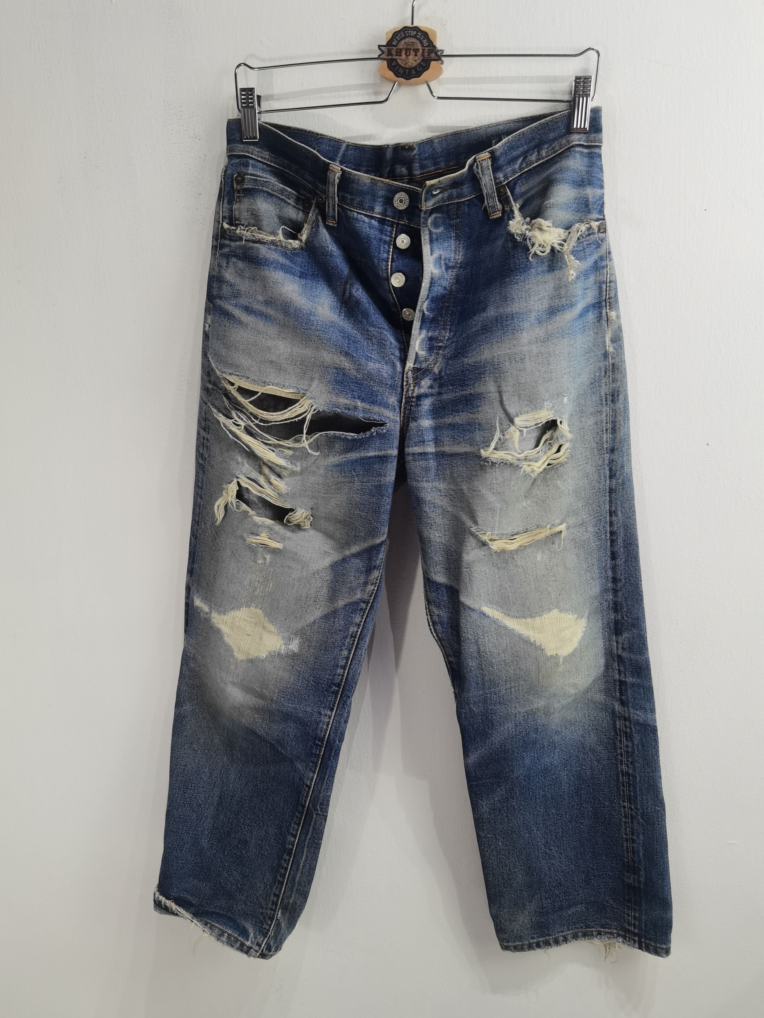 Sugar Cane × Toyo Enterprises Vintage Sugar Cane Distressed Denim Size US 30 / EU 46 - 1 Thumbnail