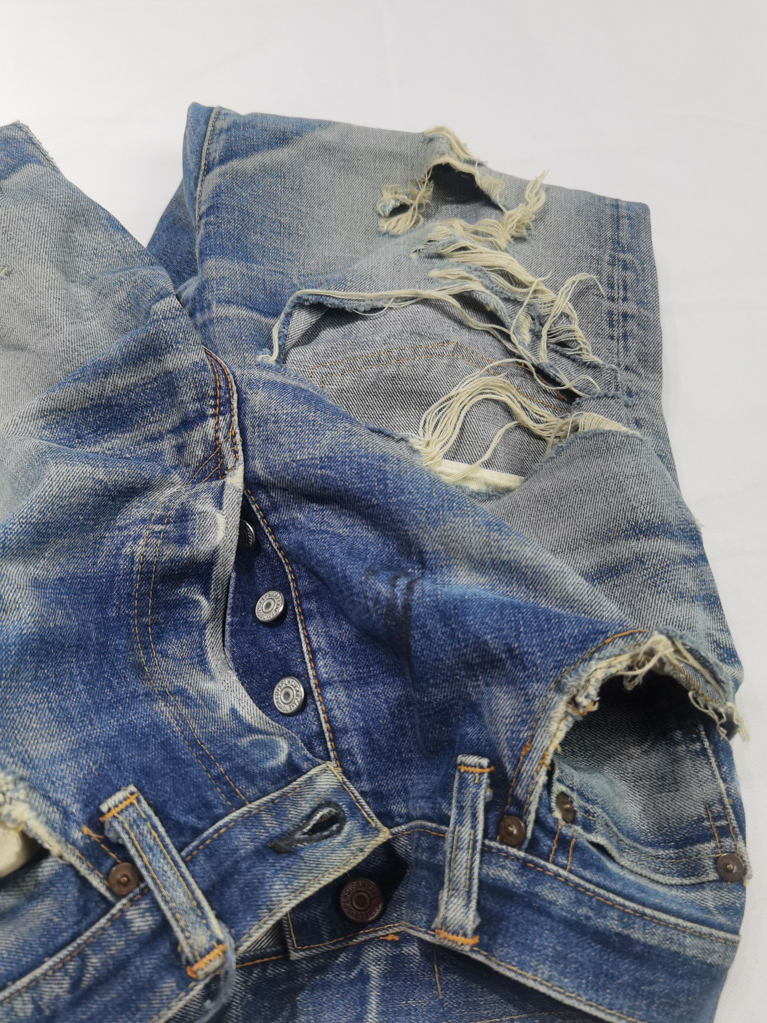 Sugar Cane × Toyo Enterprises Vintage Sugar Cane Distressed Denim Size US 30 / EU 46 - 4 Thumbnail