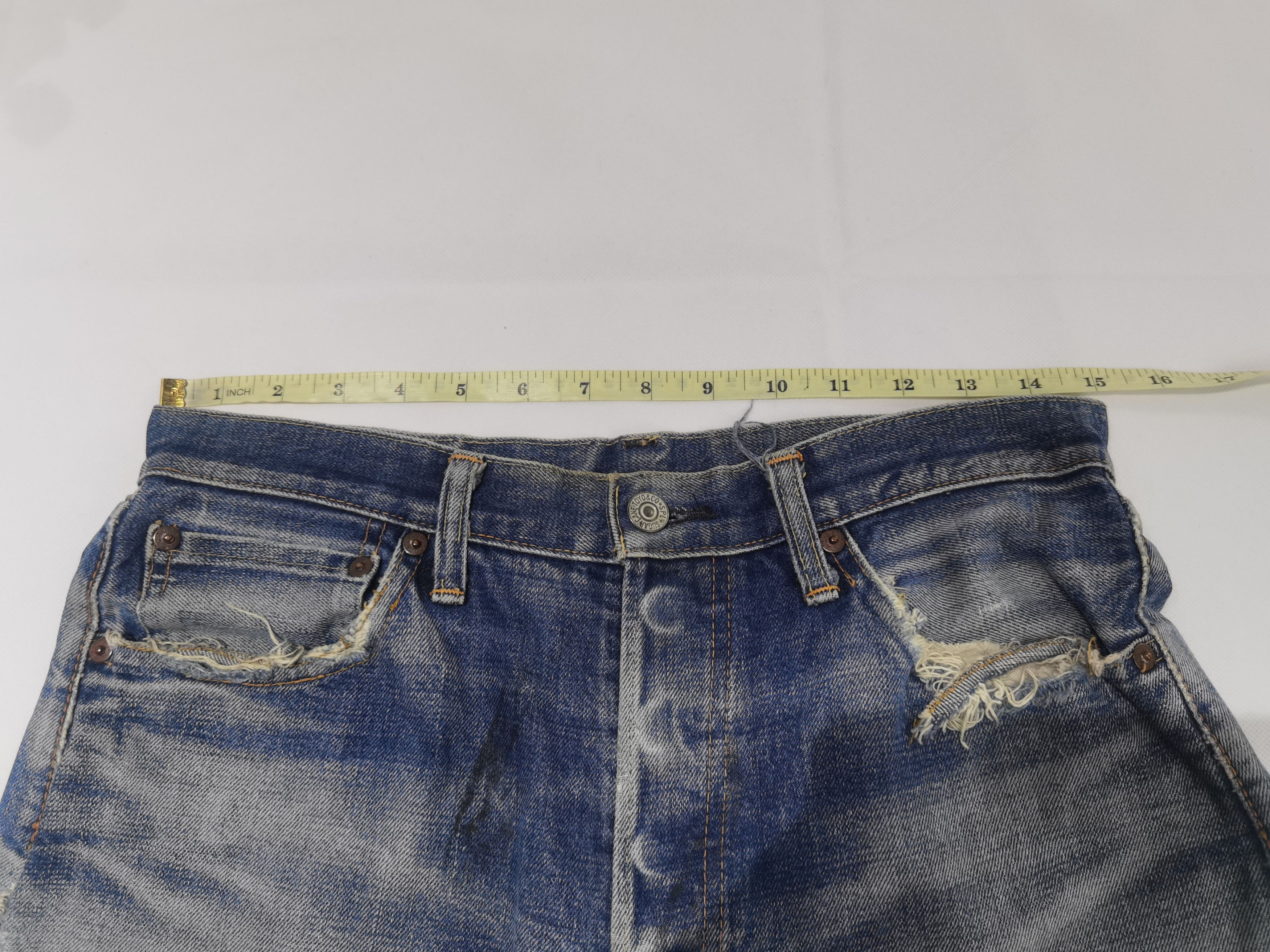 Sugar Cane × Toyo Enterprises Vintage Sugar Cane Distressed Denim Size US 30 / EU 46 - 15 Thumbnail