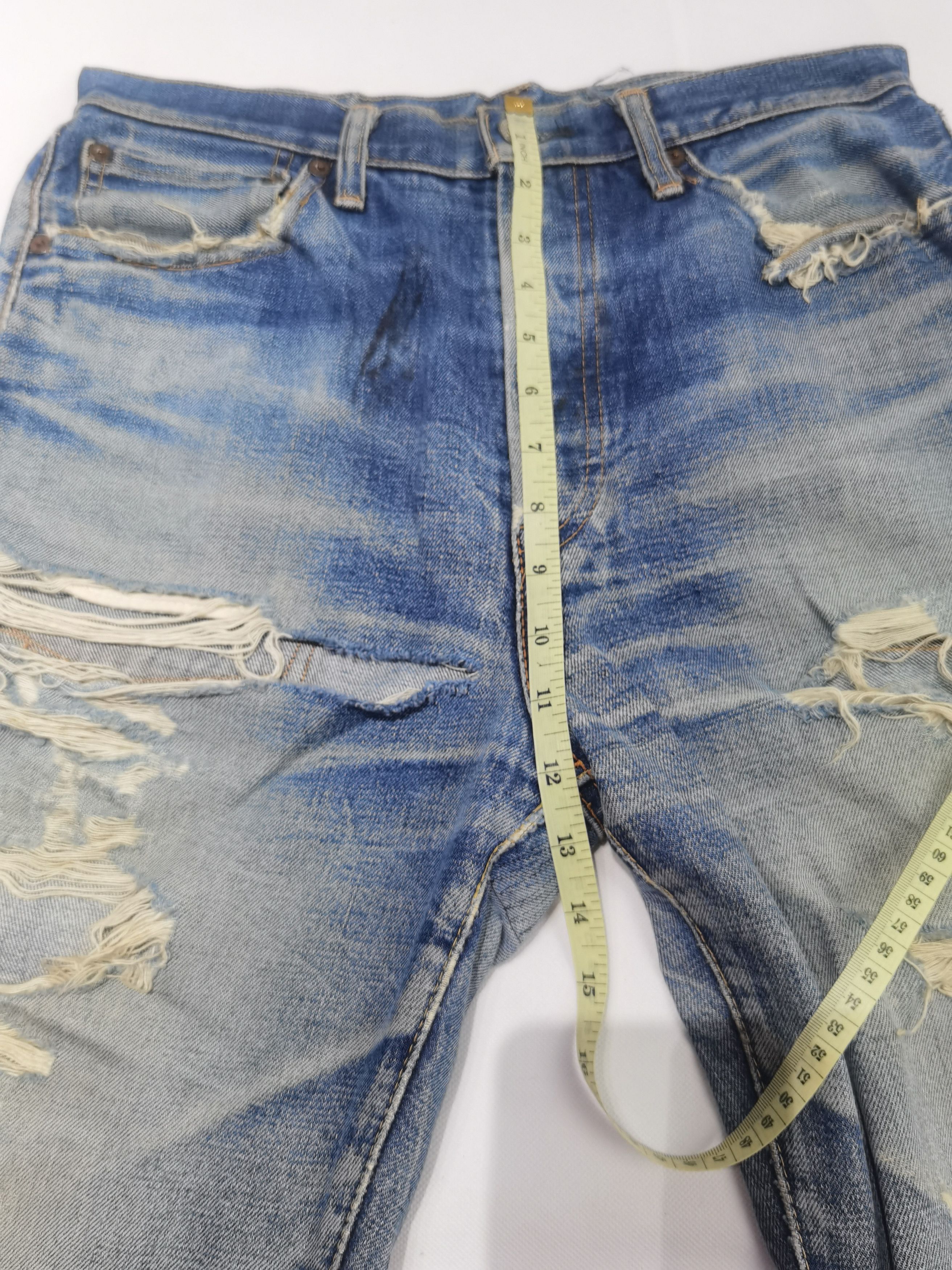 Sugar Cane × Toyo Enterprises Vintage Sugar Cane Distressed Denim Size US 30 / EU 46 - 14 Thumbnail