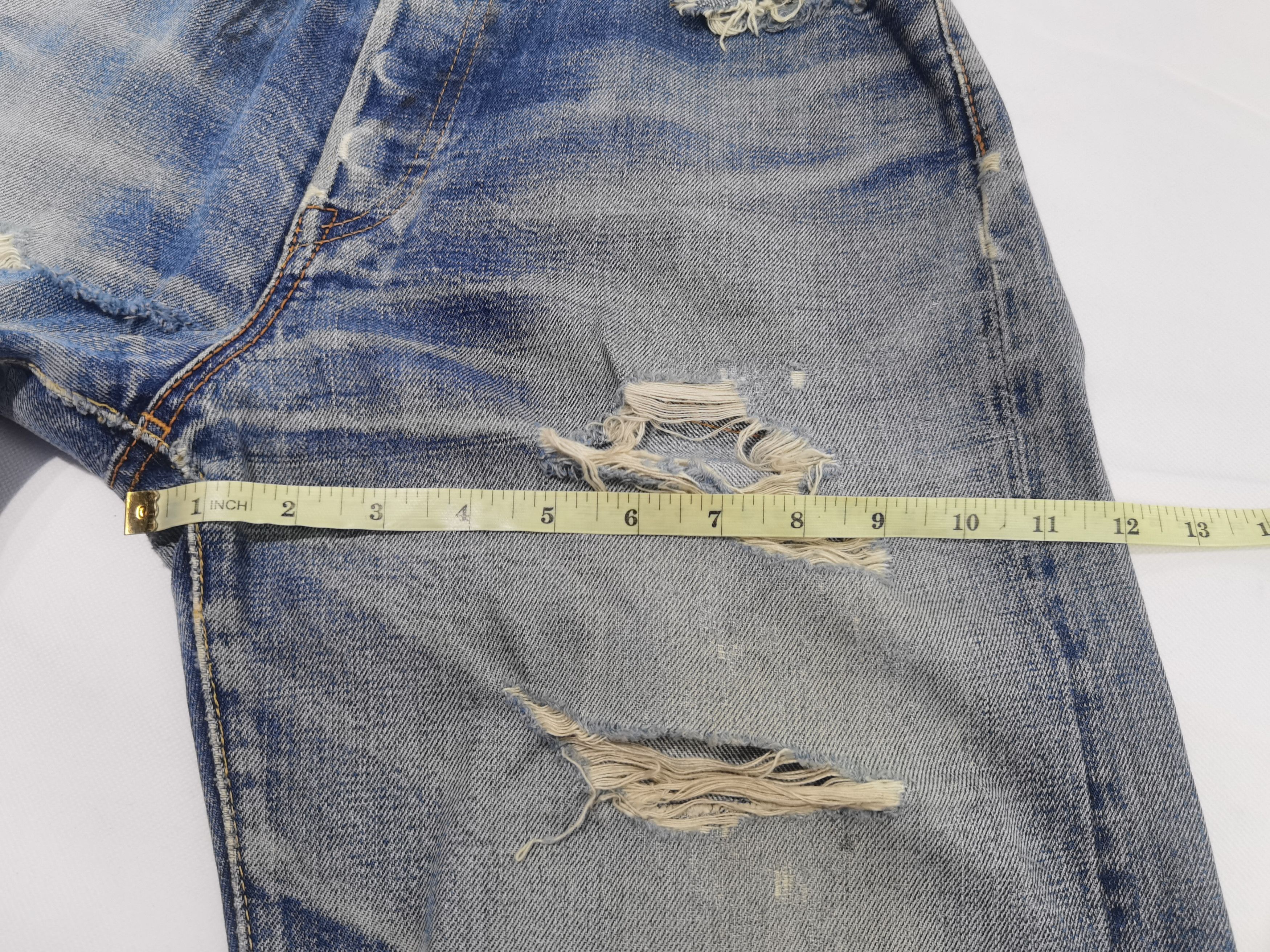 Sugar Cane × Toyo Enterprises Vintage Sugar Cane Distressed Denim Size US 30 / EU 46 - 13 Thumbnail