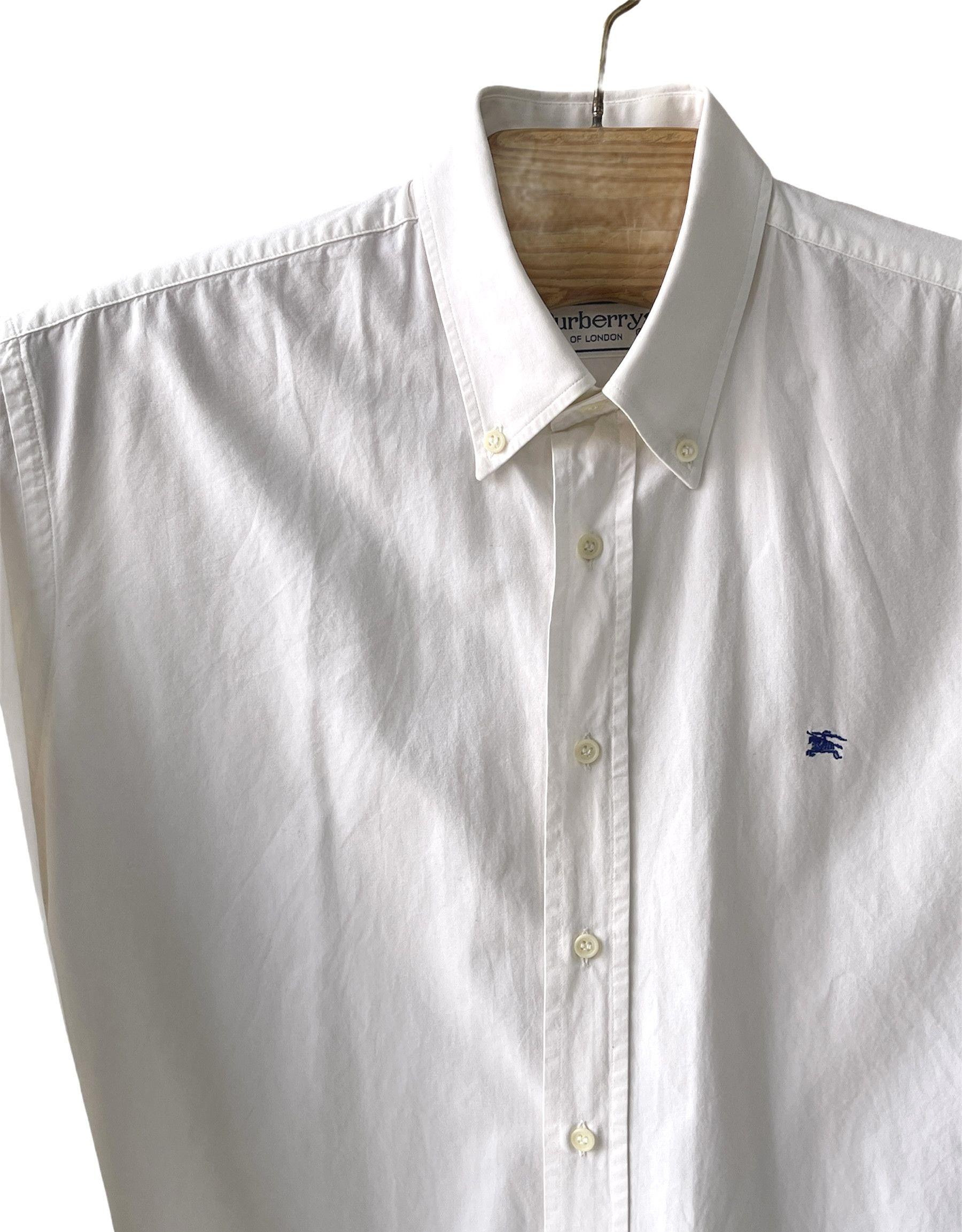 Burberry 🔥 Burberrys casual shirt white blue logo rare size L Size US L / EU 52-54 / 3 - 1 Thumbnail