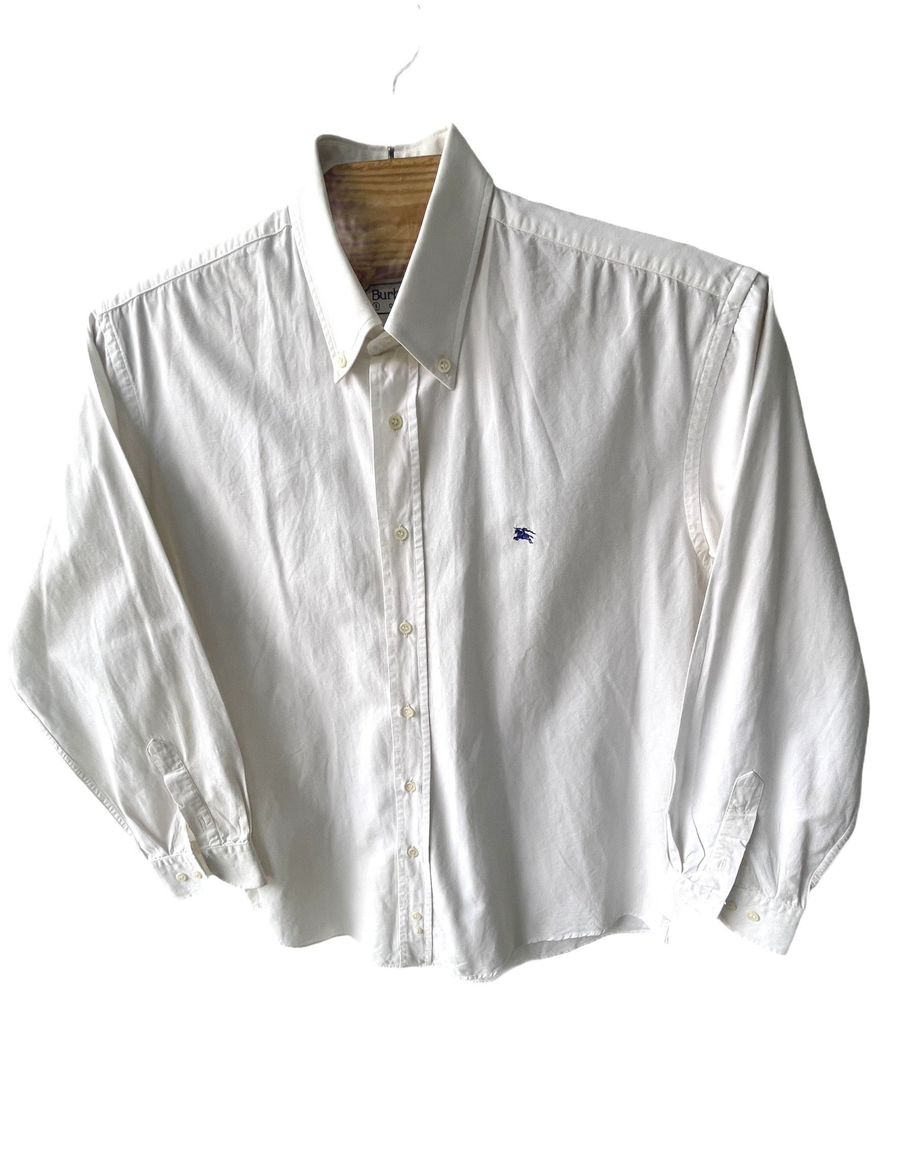 Burberry 🔥 Burberrys casual shirt white blue logo rare size L Size US L / EU 52-54 / 3 - 3 Thumbnail