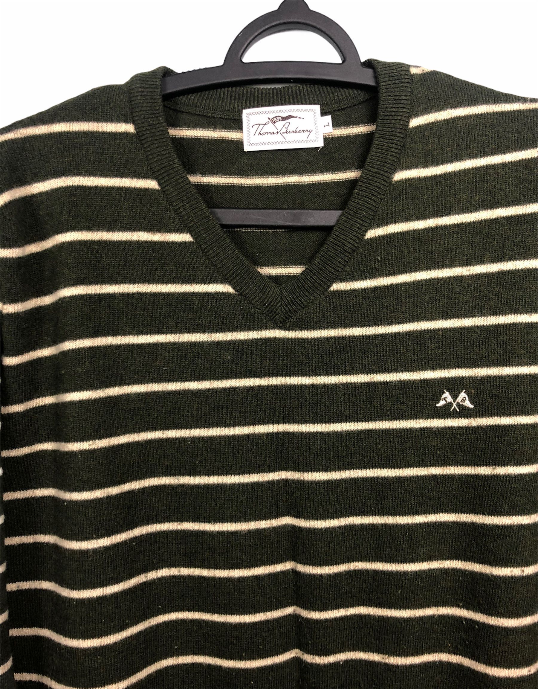 Burberry 🔥 Burberry TB logo wool sweater striped size M Size US S / EU 44-46 / 1 - 1 Thumbnail