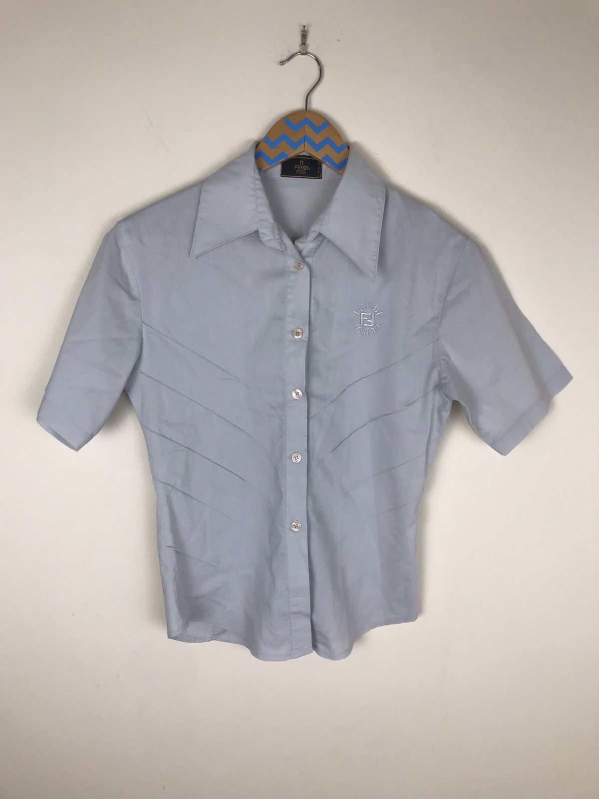 Baby Blue Fendi Button Up