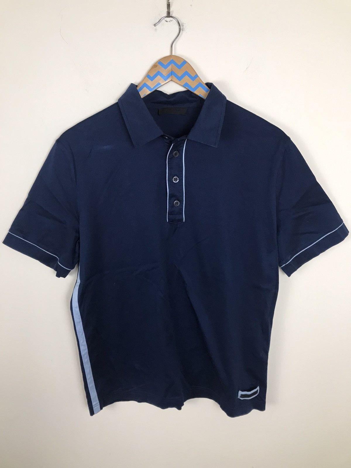Prada Navy Striped Prada Polo Size US L / EU 52-54 / 3 - 1 Thumbnail