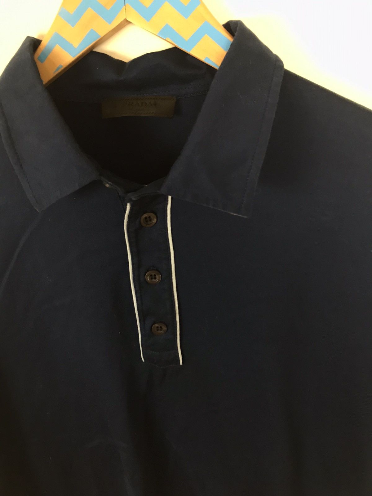 Prada Navy Striped Prada Polo Size US L / EU 52-54 / 3 - 3 Thumbnail