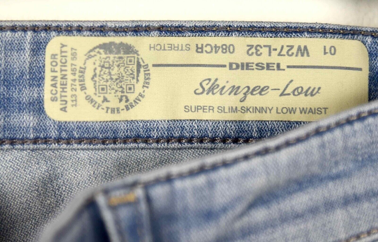 Diesel Skinzee-Low W27 L32 Super Slim Skinny Low Waist Jeans Denim Size 27" / US 4 / IT 40 - 7 Thumbnail