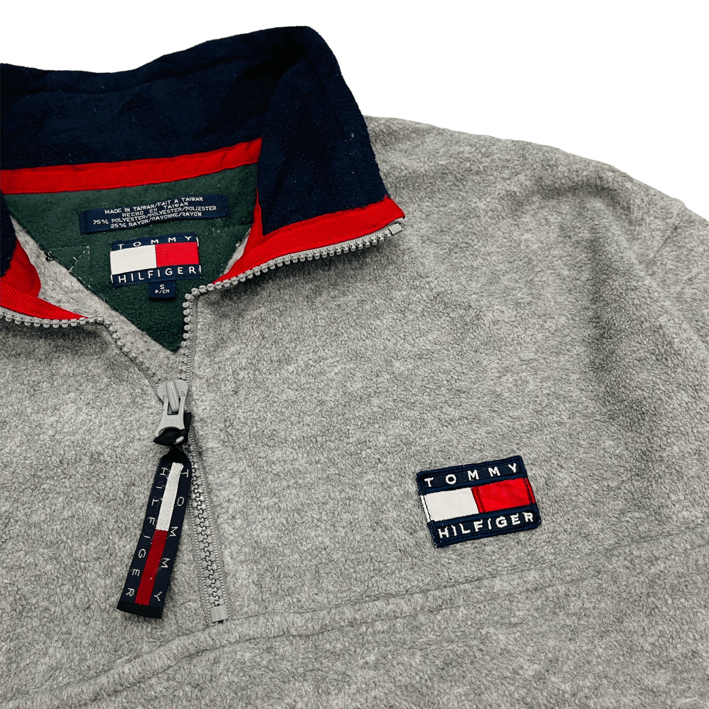 Tommy Hilfiger 90s Tommy Hilfiger Half Zip Fleece Sweater Size US L / EU 52-54 / 3 - 1 Thumbnail