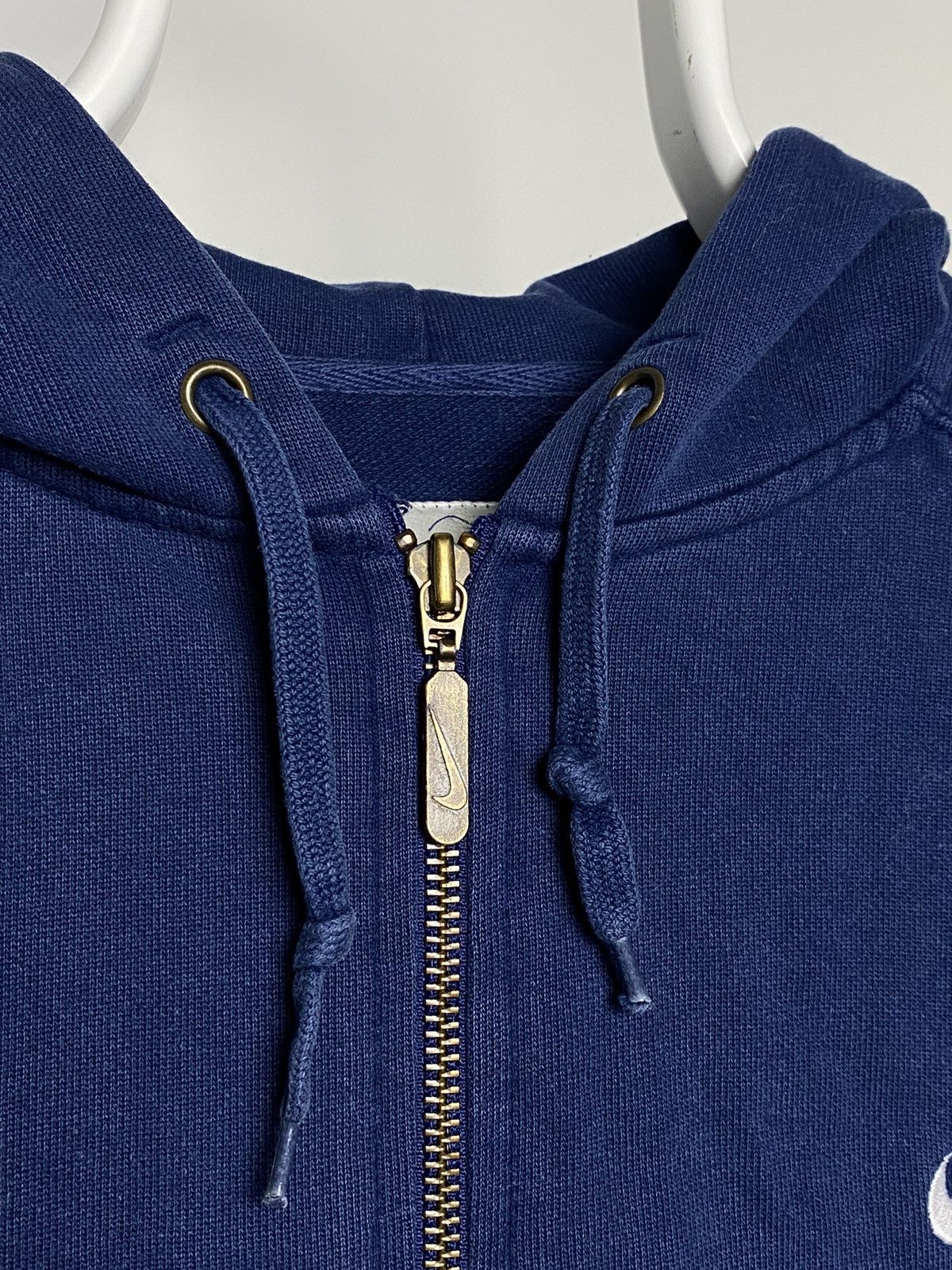 Nike × Vintage 90s Nike vintage navy zip hoodie small swoosh Size US S / EU 44-46 / 1 - 3 Thumbnail