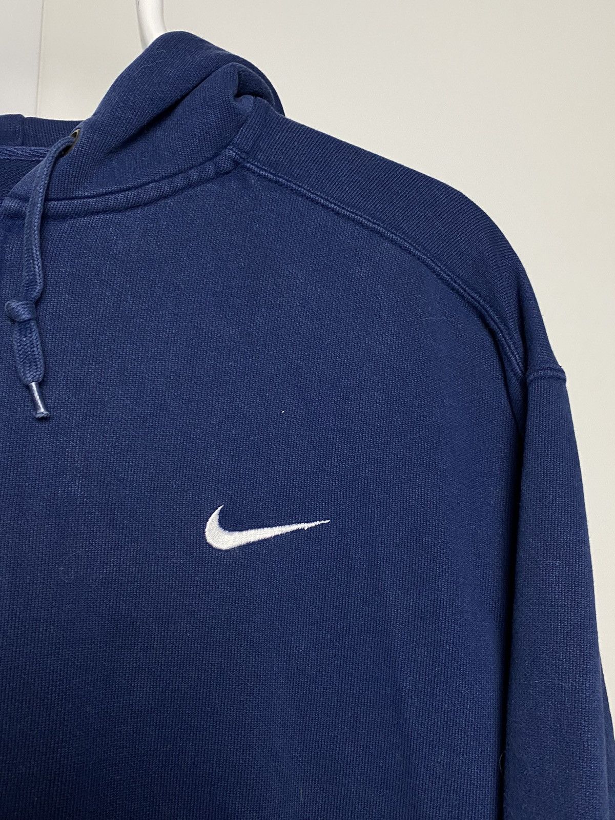 Nike × Vintage 90s Nike vintage navy zip hoodie small swoosh Size US S / EU 44-46 / 1 - 2 Thumbnail