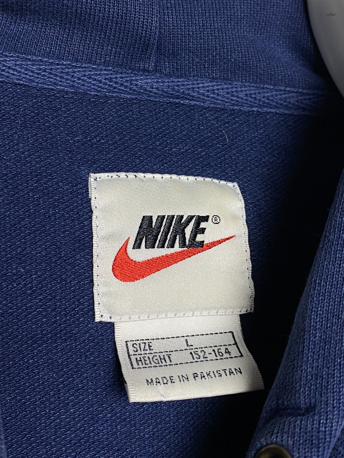 Nike × Vintage 90s Nike vintage navy zip hoodie small swoosh Size US S / EU 44-46 / 1 - 4 Thumbnail