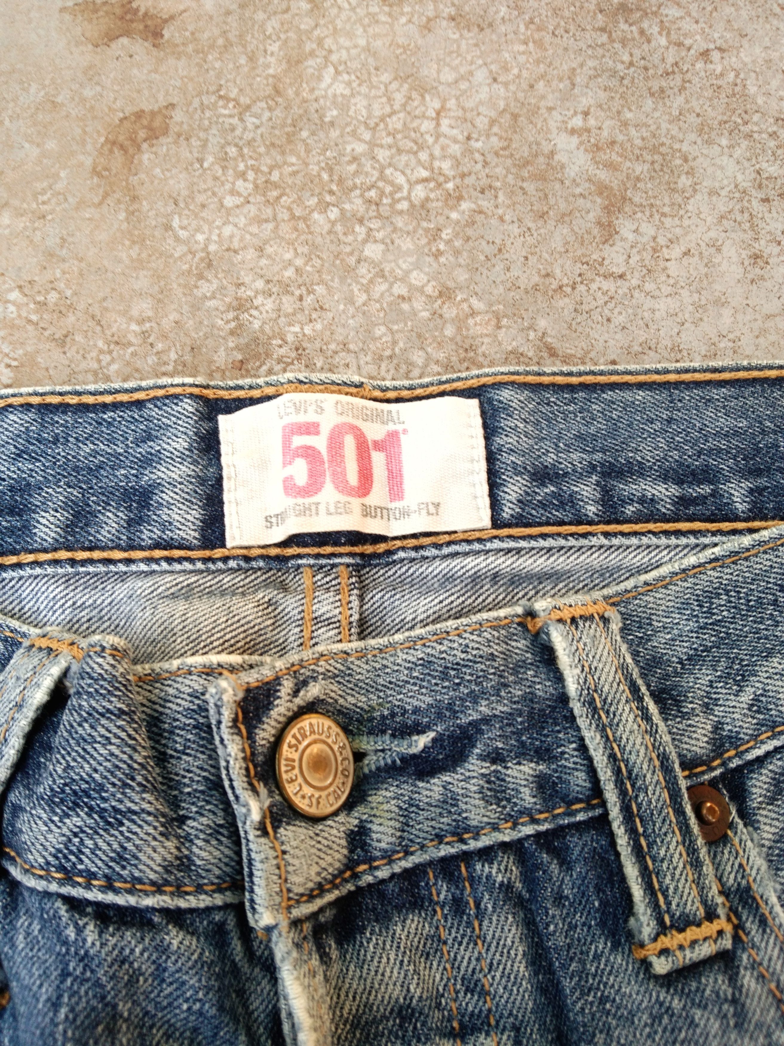 Levi's × Vintage Vintage Levis 501 Straight Leg Distressed Jeans 31x29 Size US 31 - 9 Thumbnail