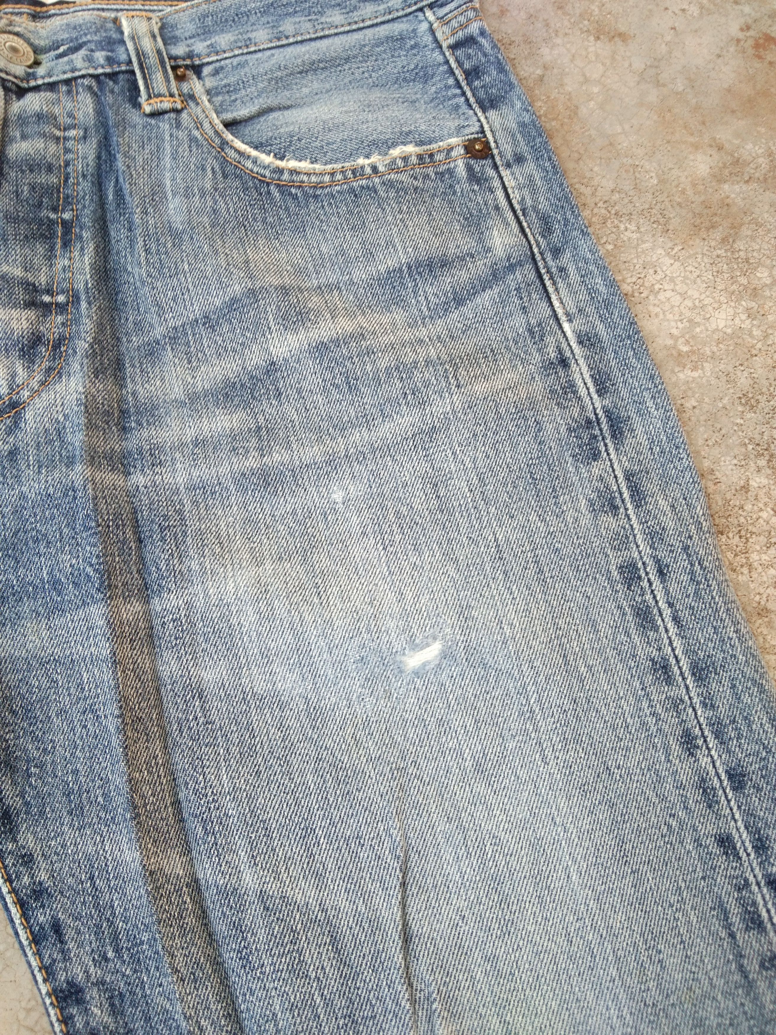 Levi's × Vintage Vintage Levis 501 Straight Leg Distressed Jeans 31x29 Size US 31 - 6 Thumbnail