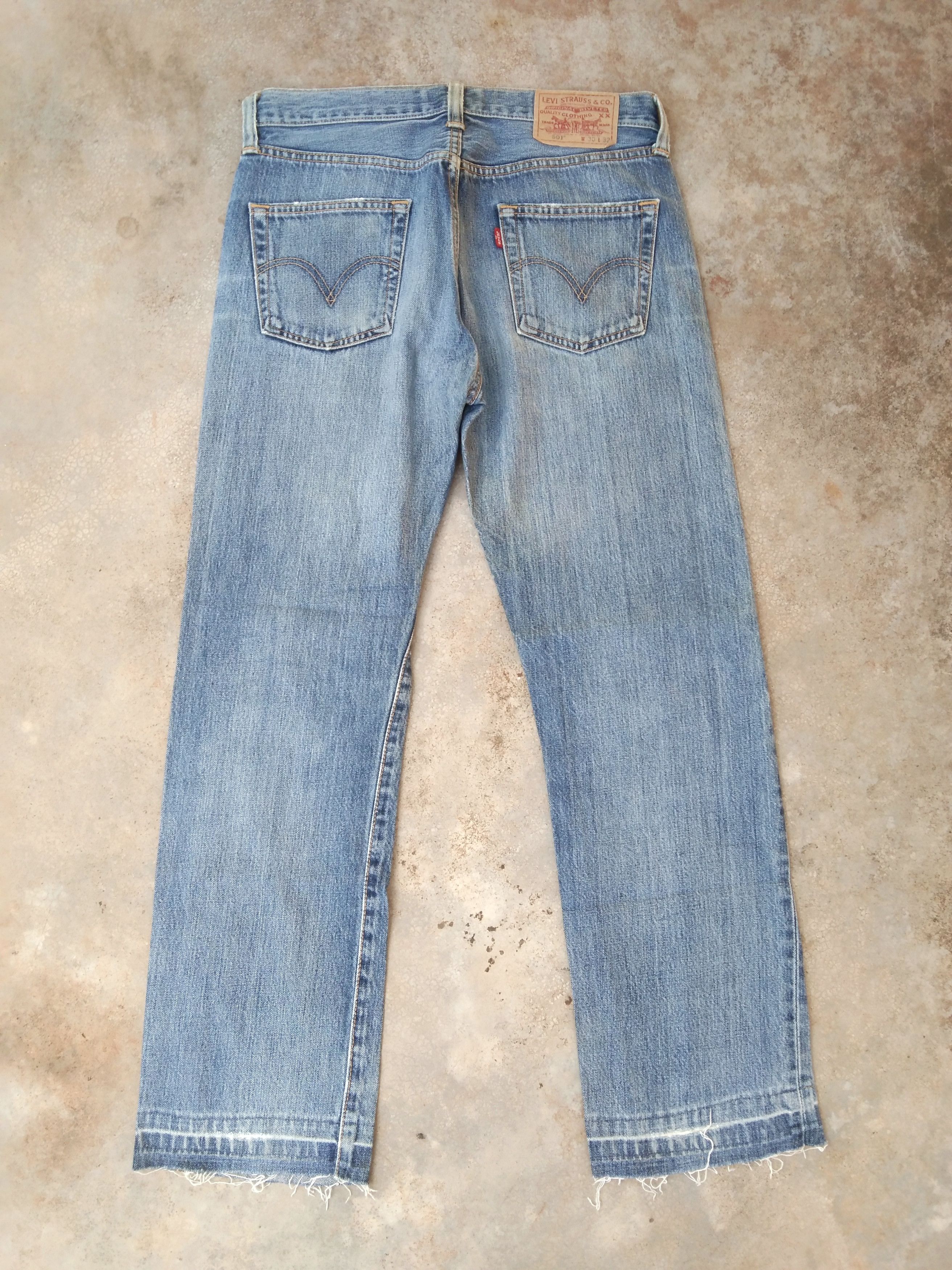 Levi's × Vintage Vintage Levis 501 Straight Leg Distressed Jeans 31x29 Size US 31 - 2 Thumbnail