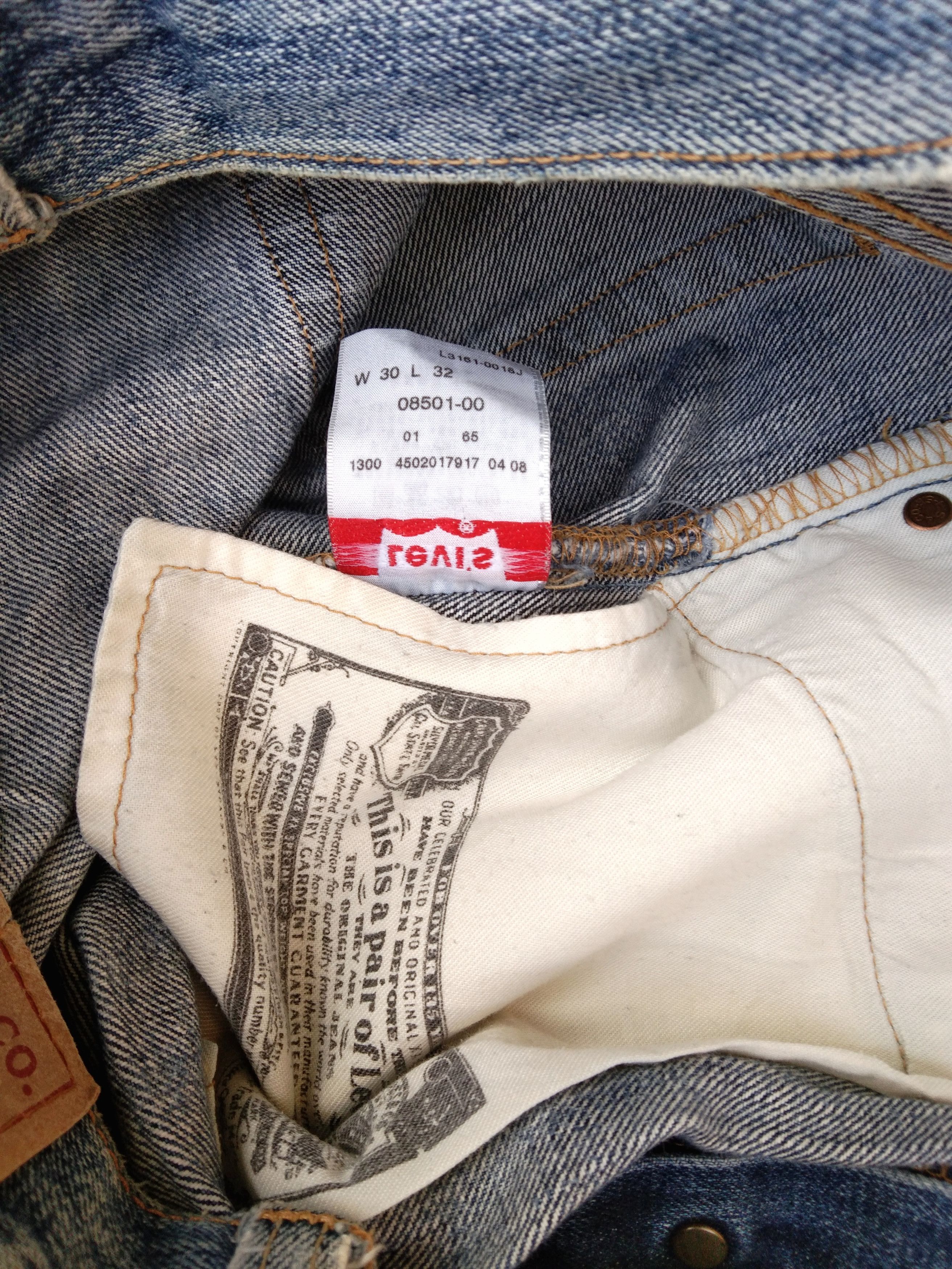 Levi's × Vintage Vintage Levis 501 Straight Leg Distressed Jeans 31x29 Size US 31 - 10 Thumbnail