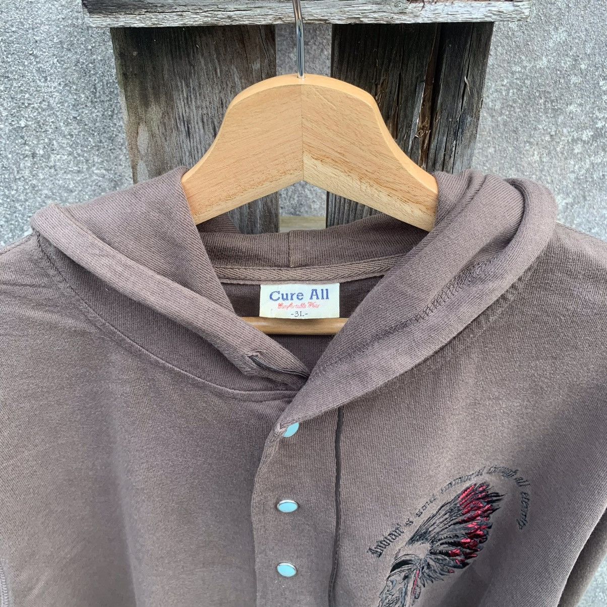Japanese Brand × Vintage Japanese Vintage Red Indian Hoodie Faded Sweater Jacket Size US M / EU 48-50 / 2 - 5 Thumbnail