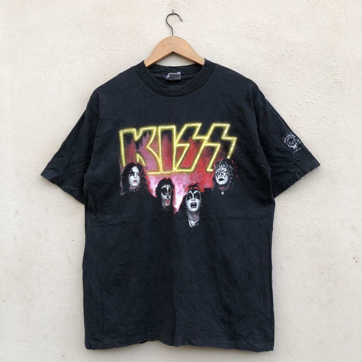 KISS Band T-shirt, Band T, Men's L size cotton black type Vintage Second Hand main image 0