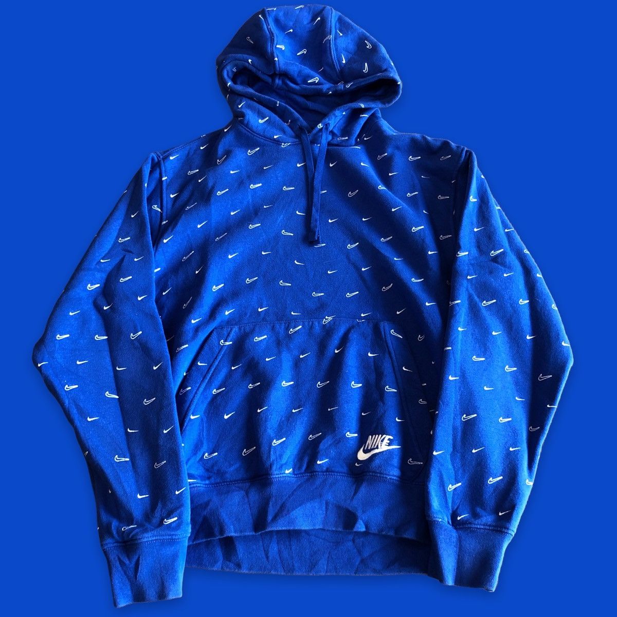 Nike Streetwear Vintage Vintage Nike All Over Print Hoodie Nike Swoosh M H21 Grailed