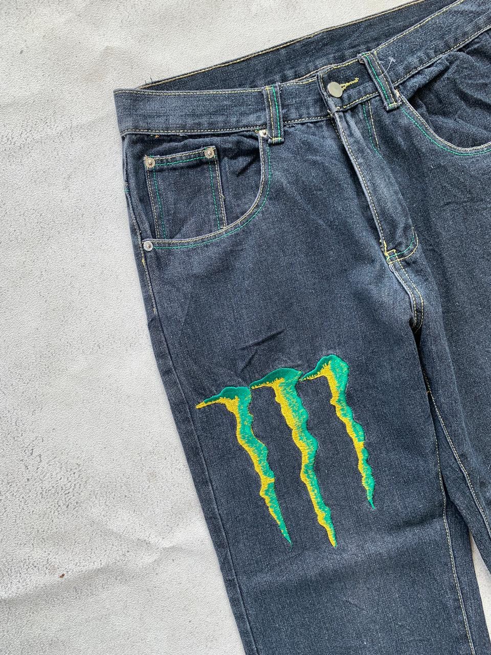 Japanese Brand × Vintage Vintage Monster Energy Embroidery Denim Jeans Pants Size US 32 / EU 48 - 5 Thumbnail