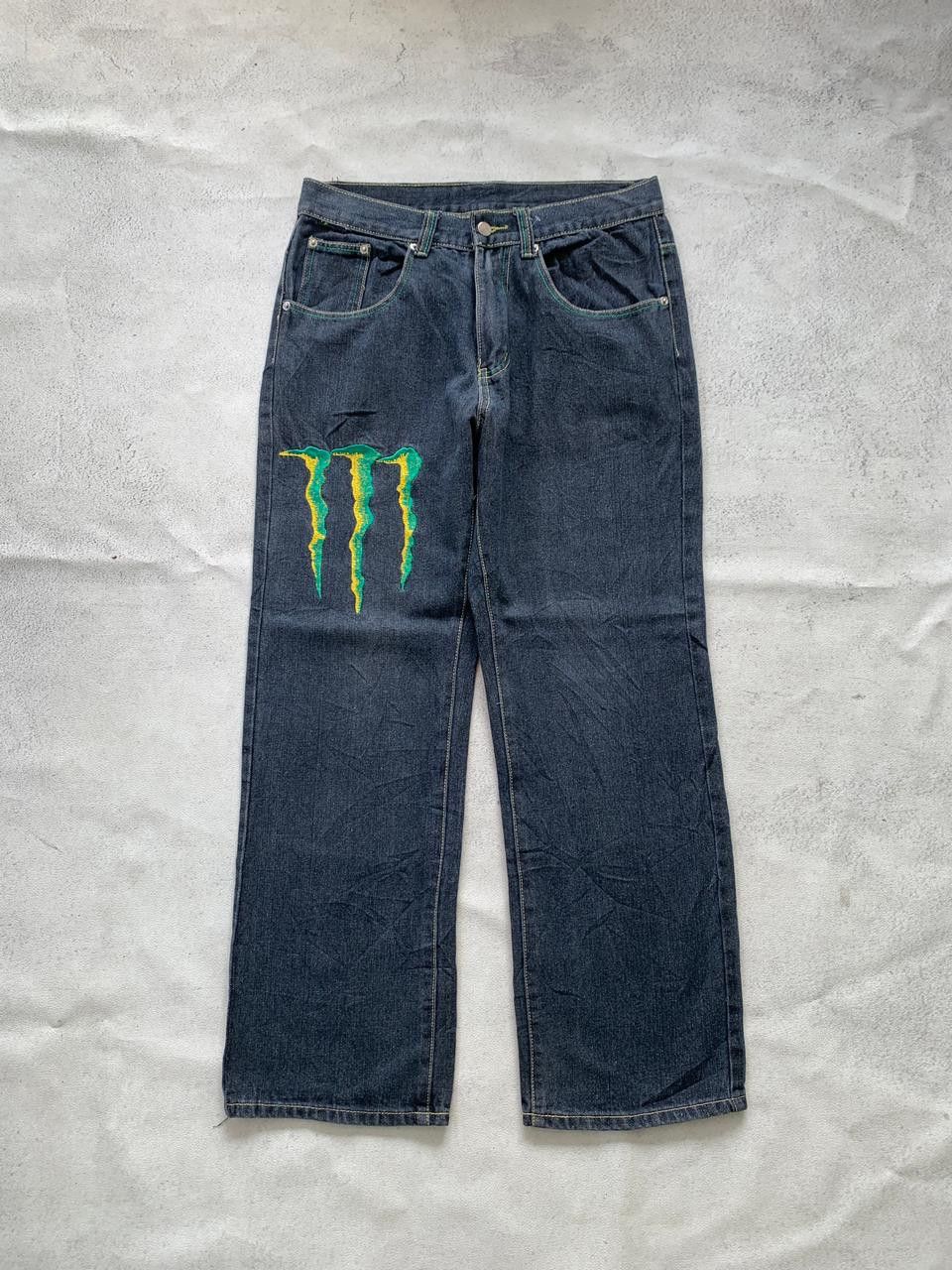Japanese Brand × Vintage Vintage Monster Energy Embroidery Denim Jeans Pants Size US 32 / EU 48 - 2 Thumbnail