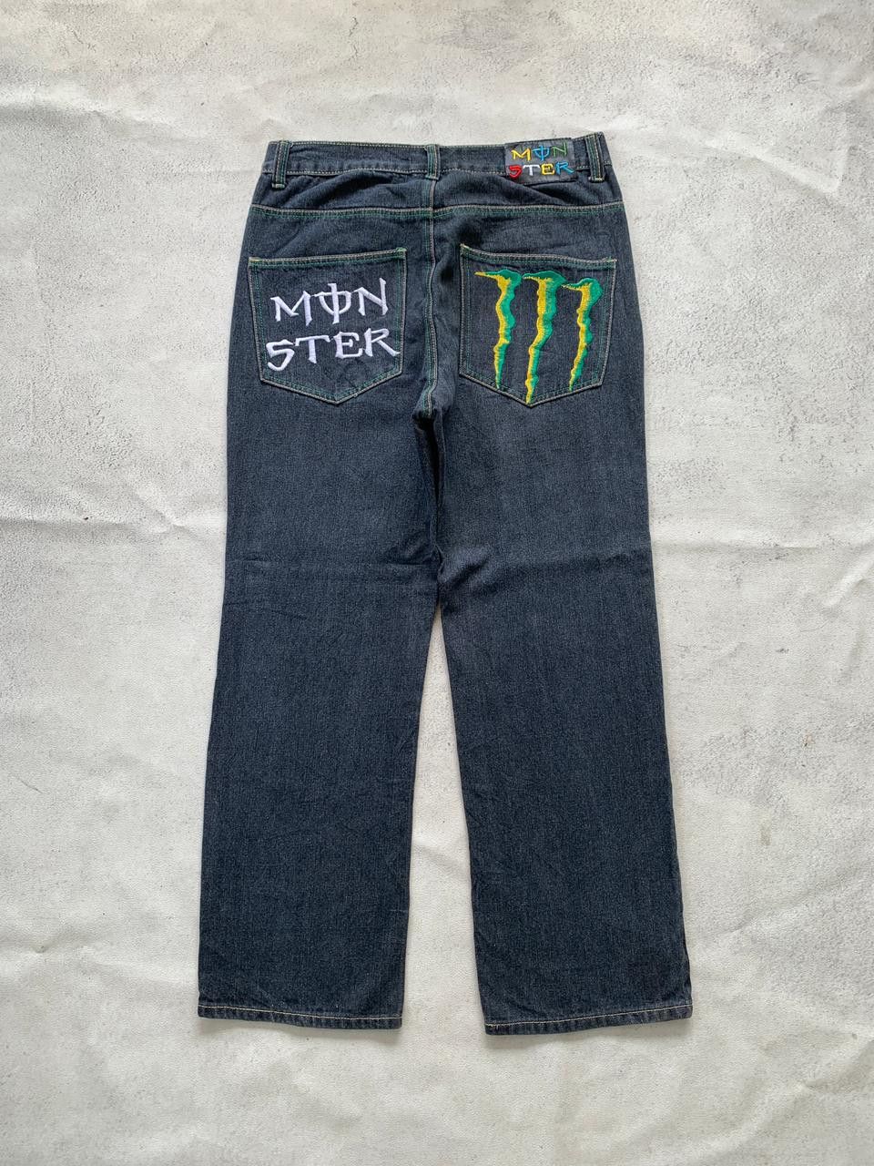 Japanese Brand × Vintage Vintage Monster Energy Embroidery Denim Jeans Pants Size US 32 / EU 48 - 1 Thumbnail