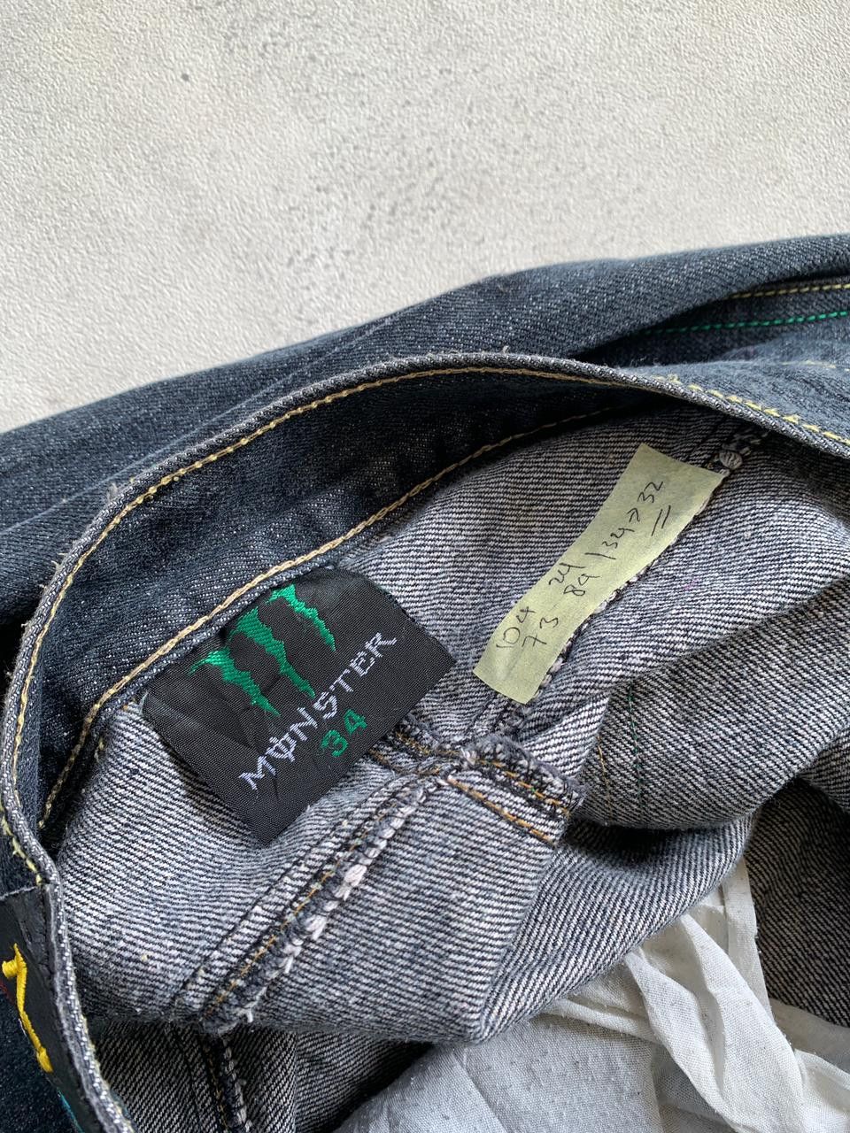 Japanese Brand × Vintage Vintage Monster Energy Embroidery Denim Jeans Pants Size US 32 / EU 48 - 3 Thumbnail