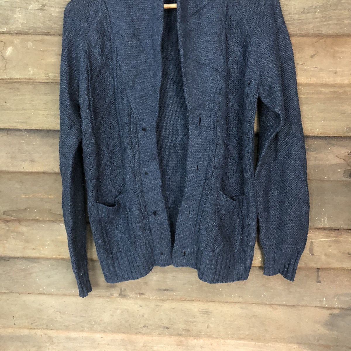 Japanese Brand Japanese Brand Dark blue cable Knitwear cardigan #H352 Size US M / EU 48-50 / 2 - 3 Thumbnail