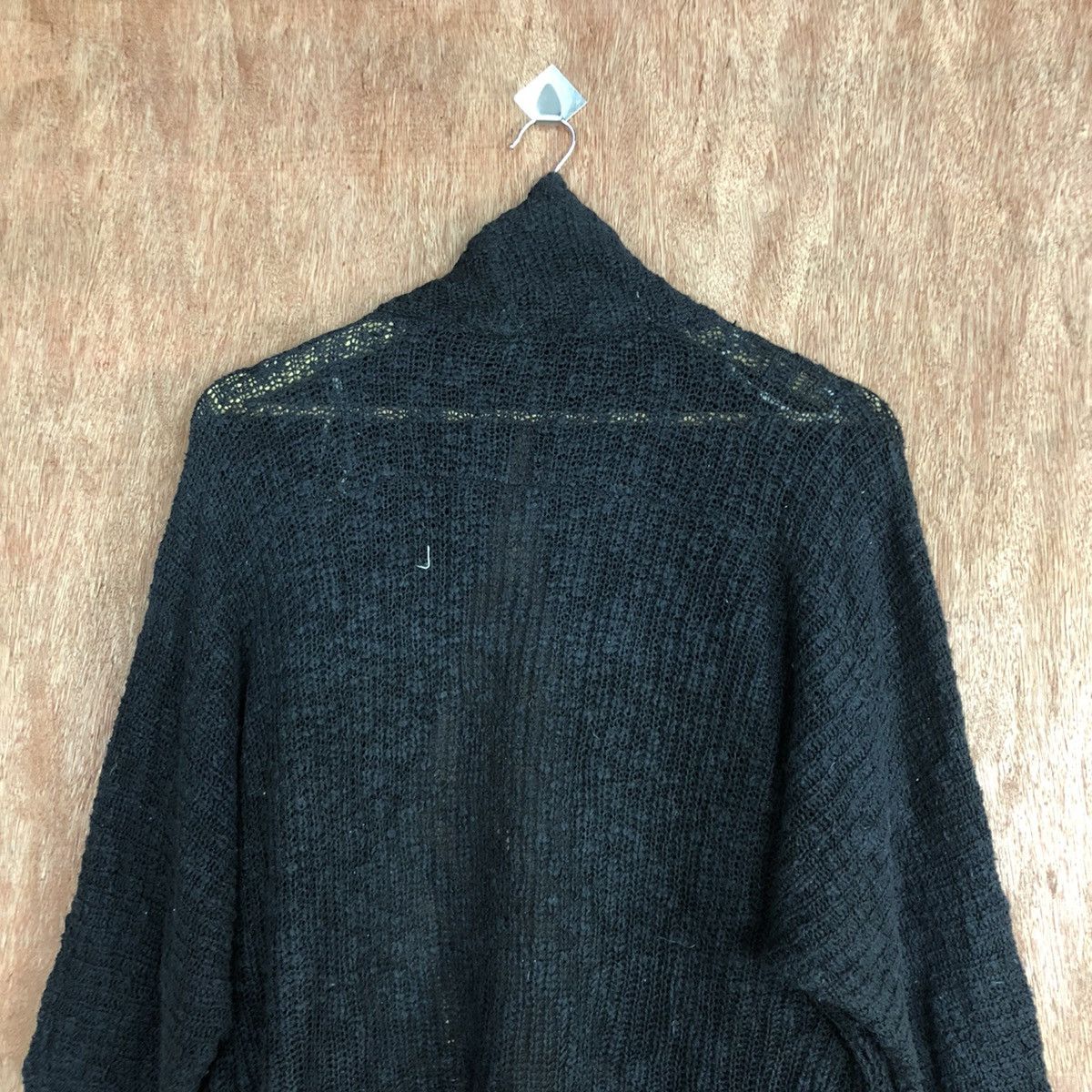 Homespun Knitwear INGNI Black Long Cardigan knitwear japan #H219 Size US XL / EU 56 / 4 - 12 Thumbnail