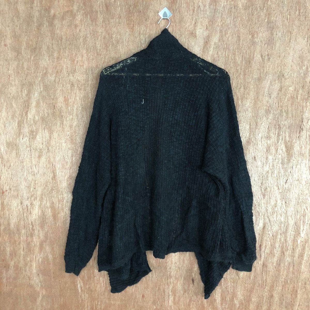Homespun Knitwear INGNI Black Long Cardigan knitwear japan #H219 Size US XL / EU 56 / 4 - 13 Thumbnail