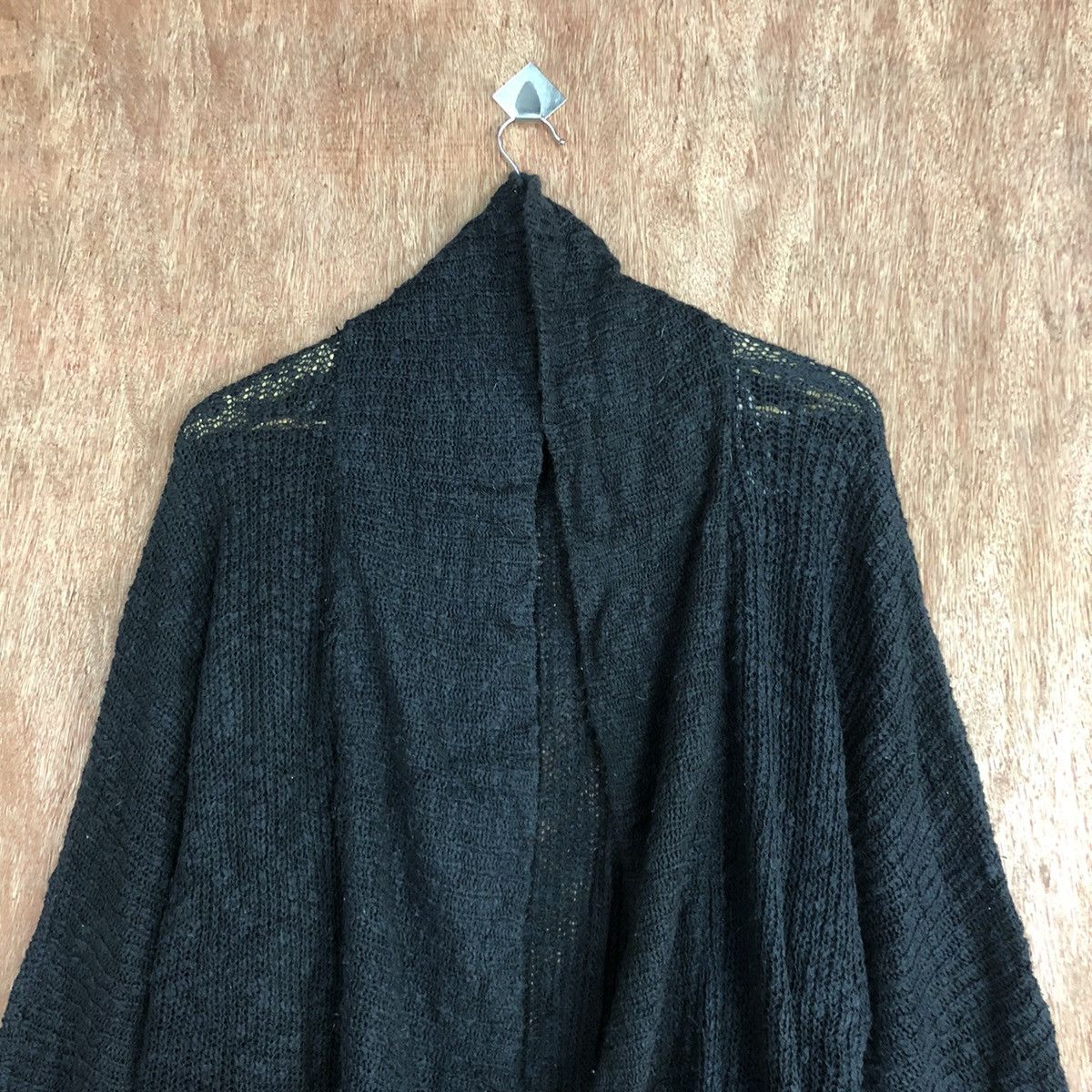 Homespun Knitwear INGNI Black Long Cardigan knitwear japan #H219 Size US XL / EU 56 / 4 - 9 Thumbnail