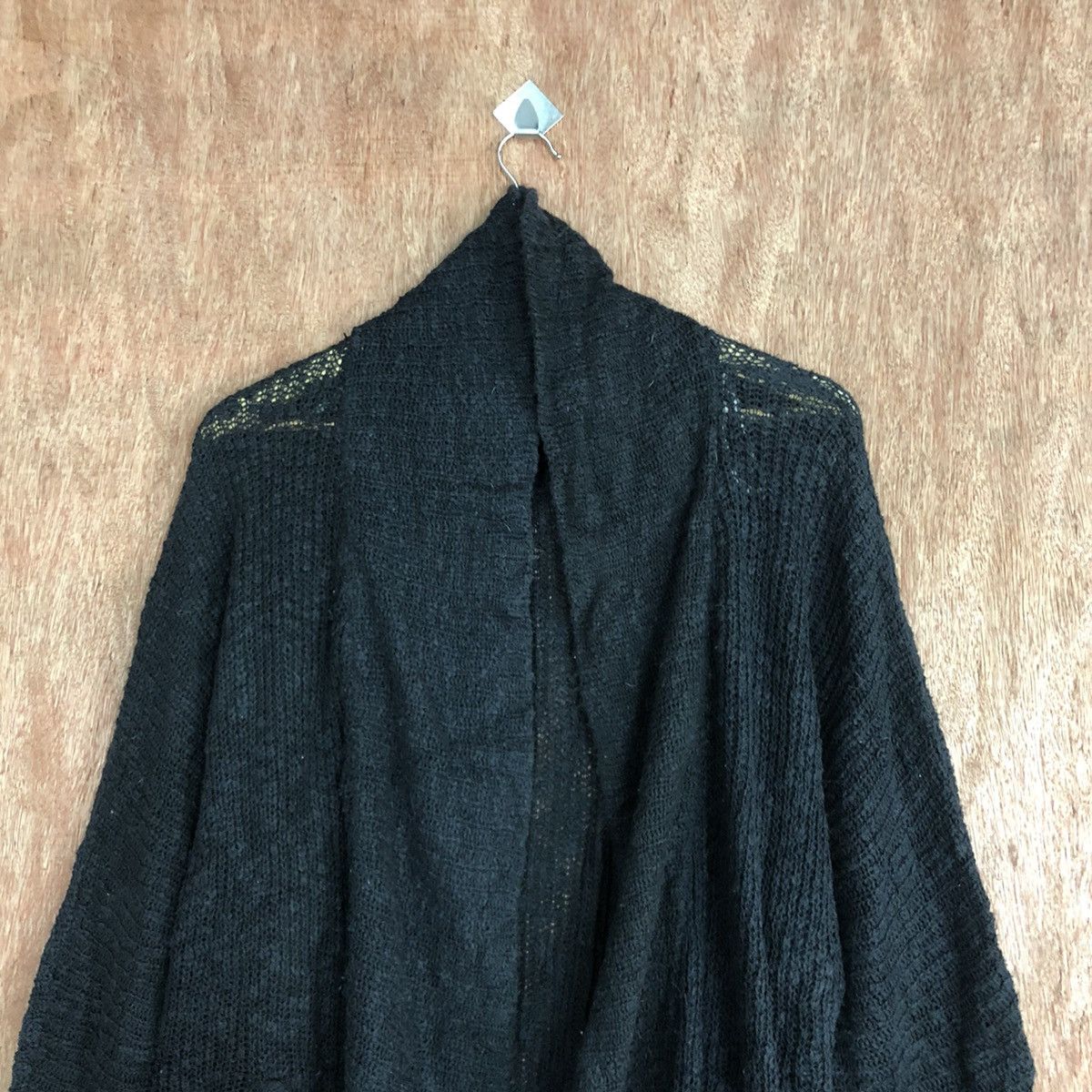 Homespun Knitwear INGNI Black Long Cardigan knitwear japan #H219 Size US XL / EU 56 / 4 - 2 Thumbnail