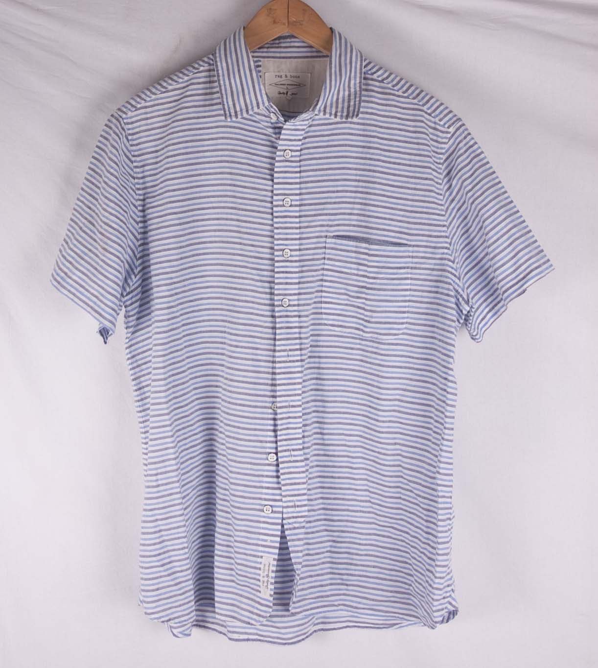 Rag & Bone Rag & Bones Shirt Short Sleeve Stripe Size L Size US L / EU 52-54 / 3 - 1 Thumbnail