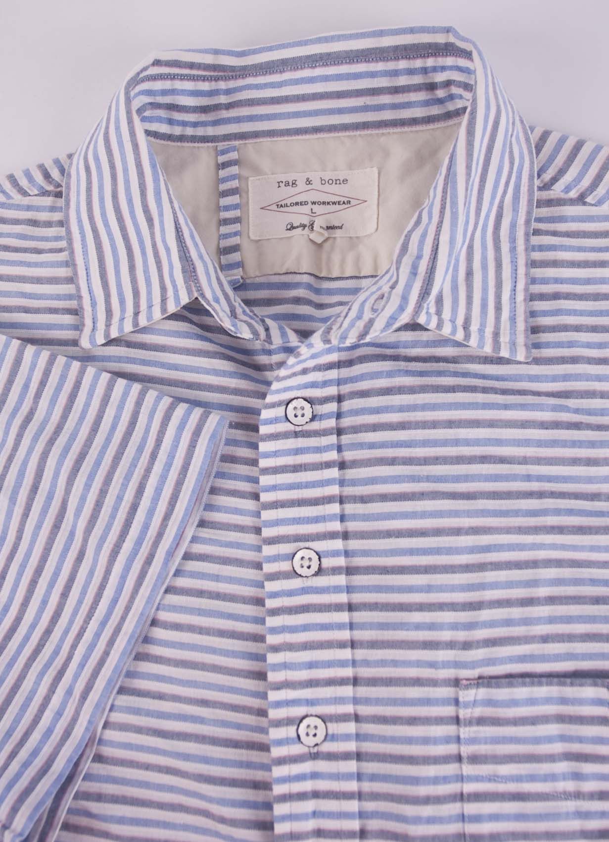 Rag & Bone Rag & Bones Shirt Short Sleeve Stripe Size L Size US L / EU 52-54 / 3 - 2 Thumbnail