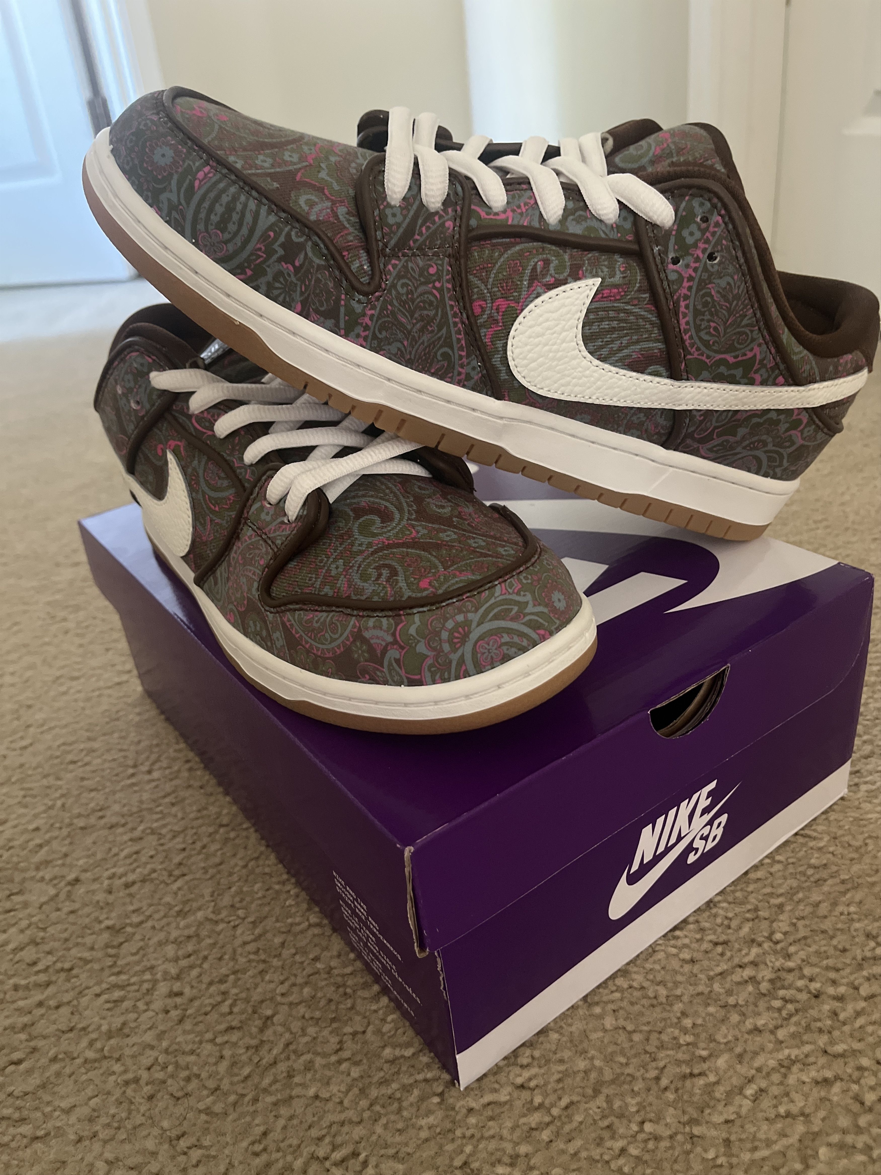 nike sb dunk low pro paisley brown