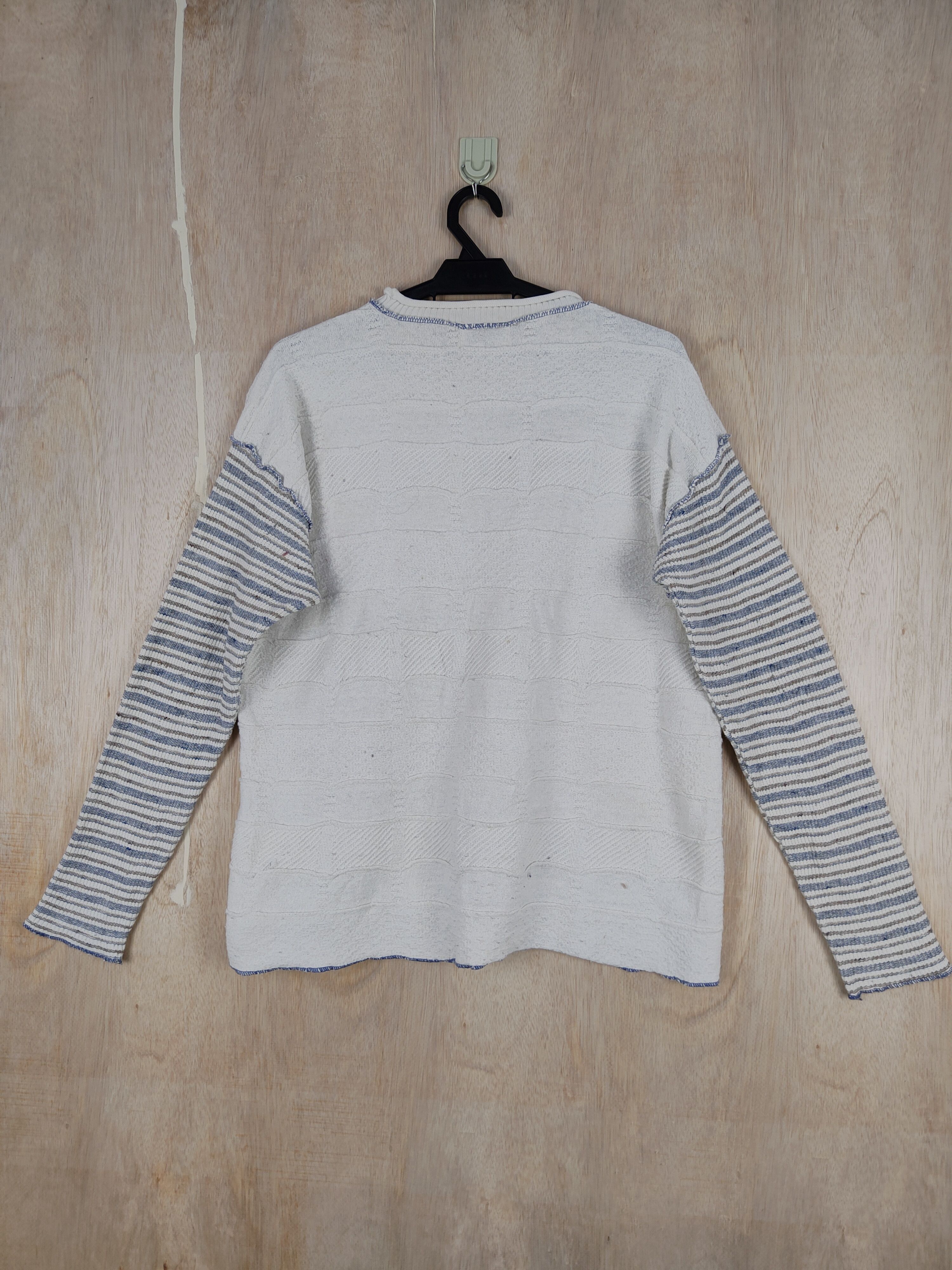 Japanese Brand Hotwave (Grand Epoch) White patchwork Knitwear #S302 Size US L / EU 52-54 / 3 - 5 Thumbnail