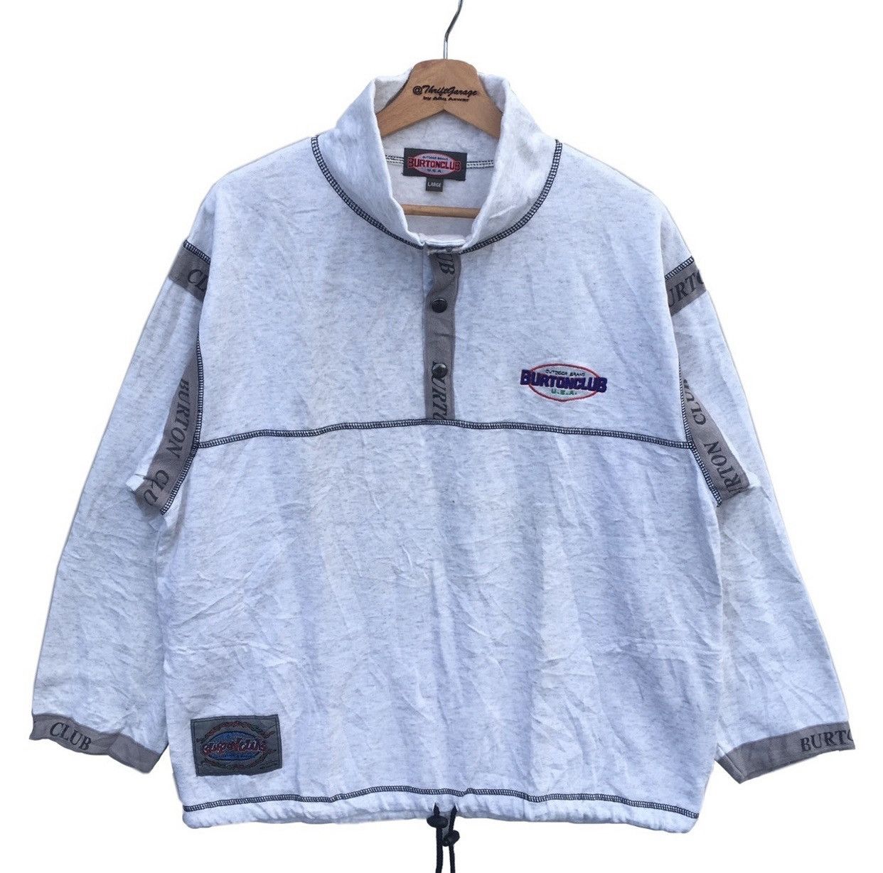 Burton × Vintage Vintage Burton USA Drawstring Sidetape Jumpers/Jacket Size US L / EU 52-54 / 3 - 1 Thumbnail