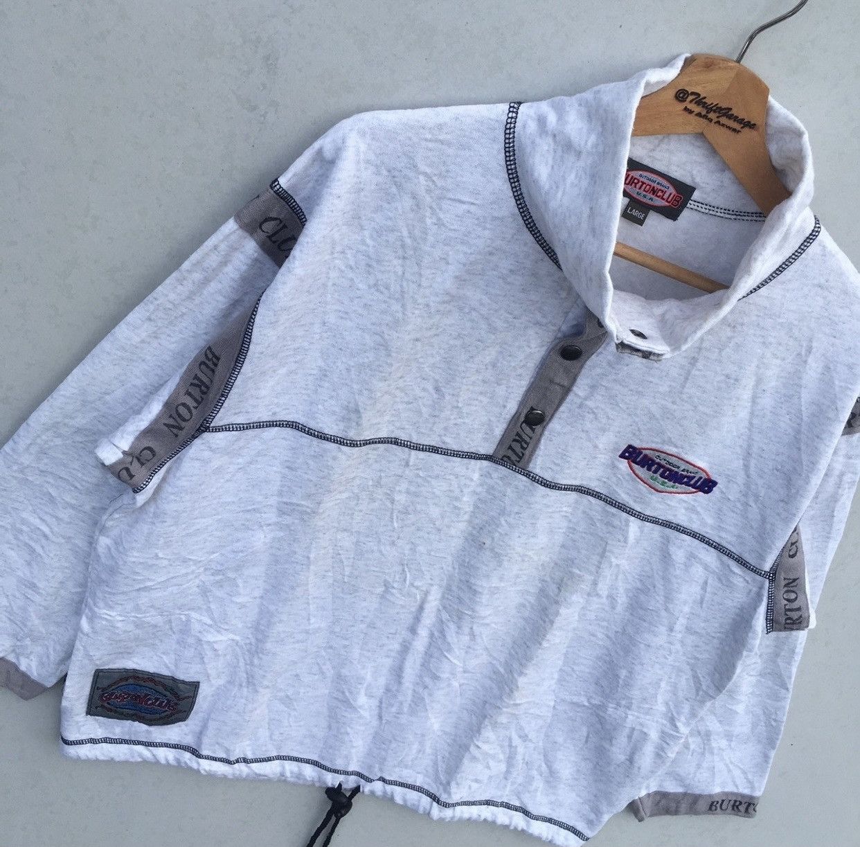 Burton × Vintage Vintage Burton USA Drawstring Sidetape Jumpers/Jacket Size US L / EU 52-54 / 3 - 6 Thumbnail