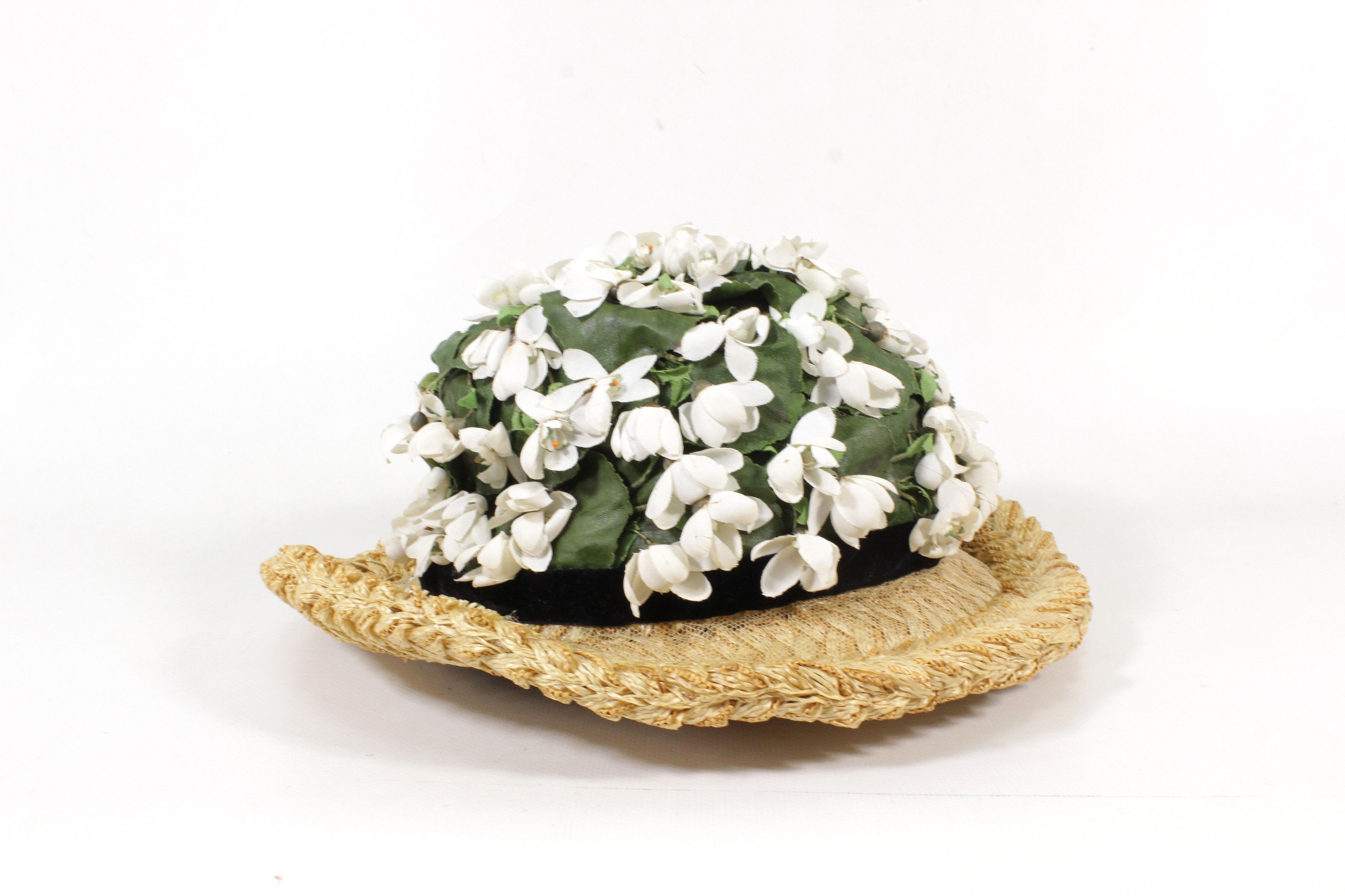 Dior 80S Flowers Hat Vintage Size ONE SIZE - 3 Thumbnail