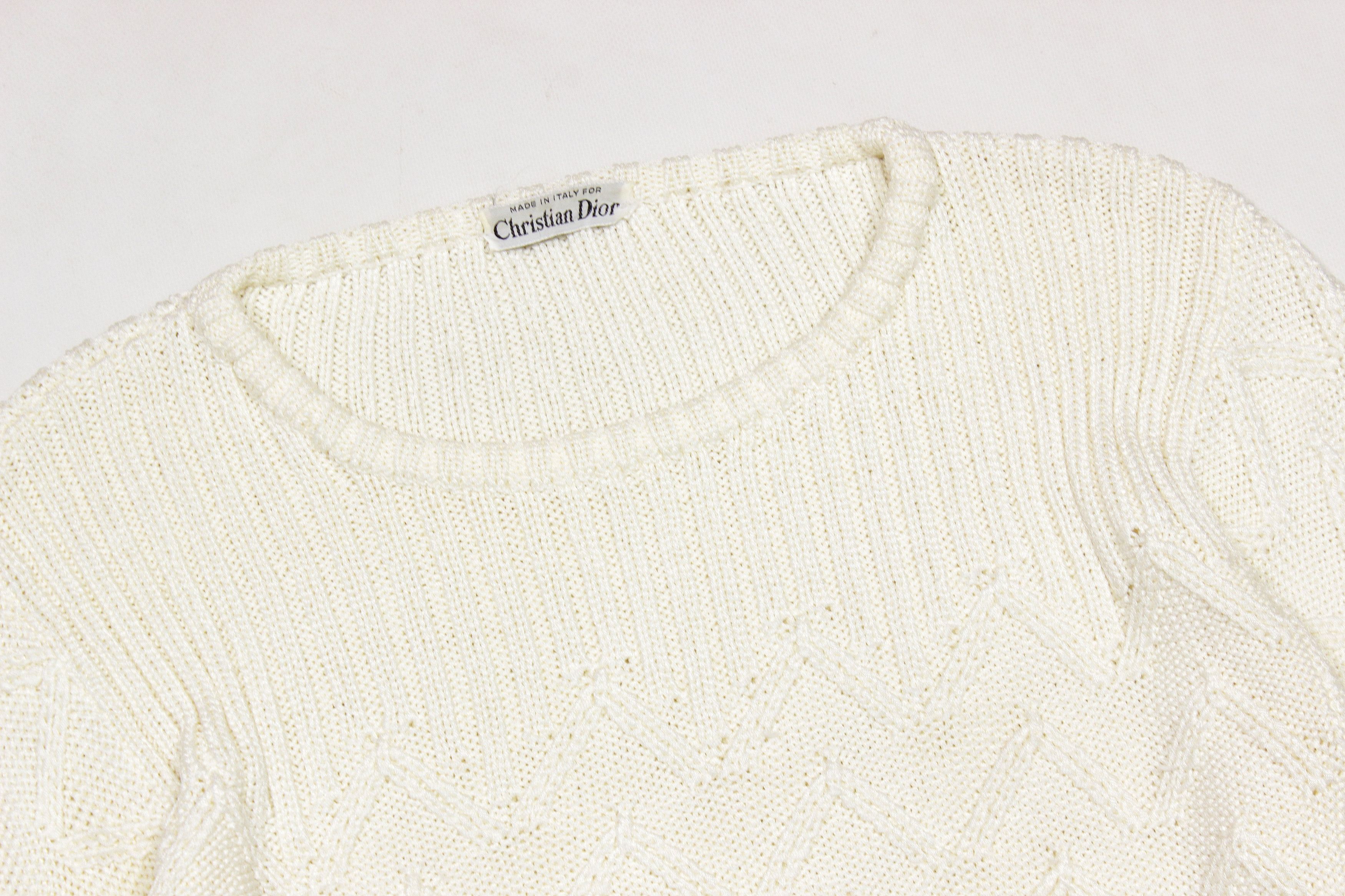 Dior 80S Embroidered Oversize Shortsleeve Knit Vintage Size S / US 4 / IT 40 - 4 Thumbnail