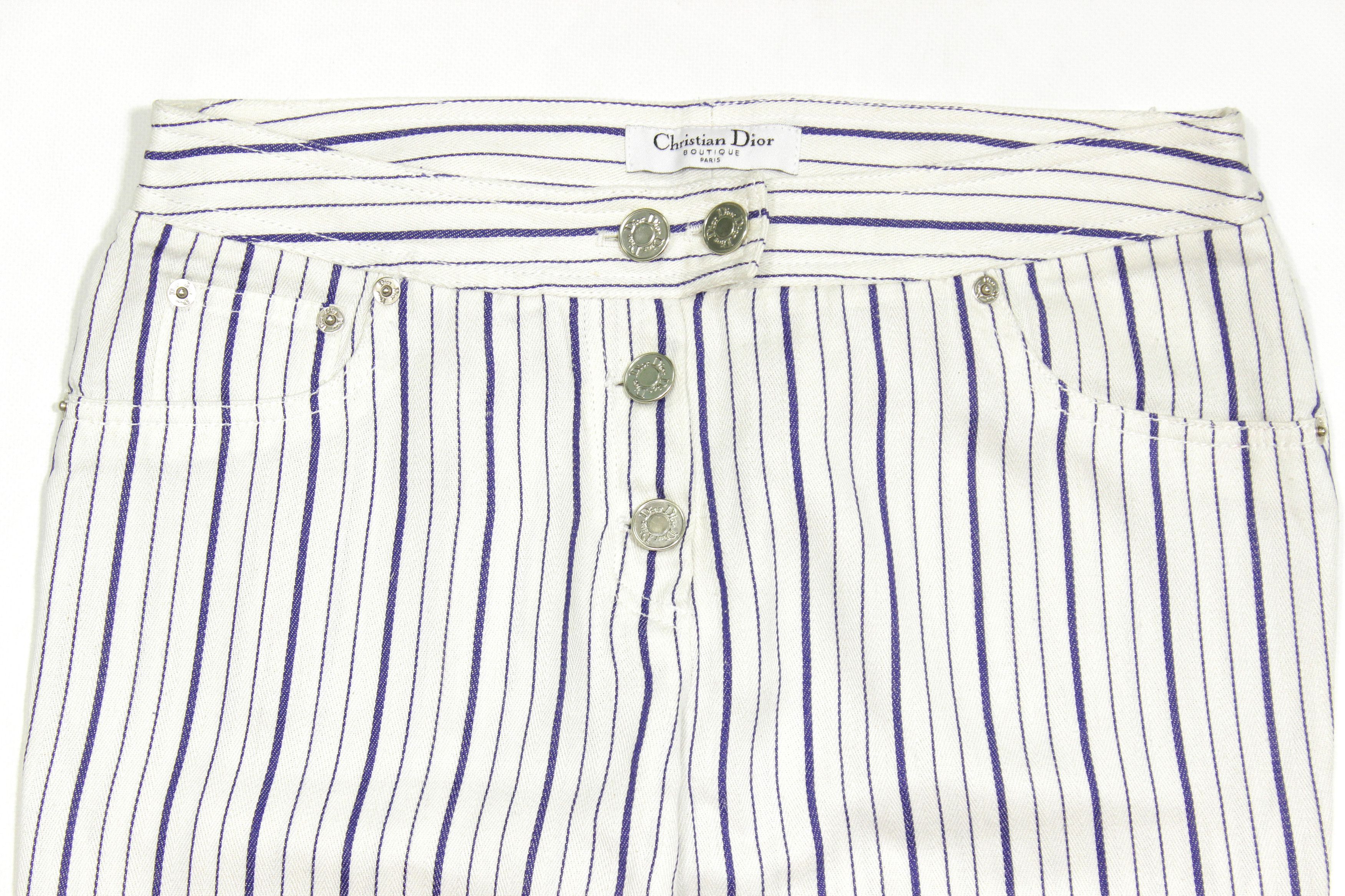 Dior Boutique 00s Striped Pants Y2K Size 28" / US 6 / IT 42 - 4 Thumbnail