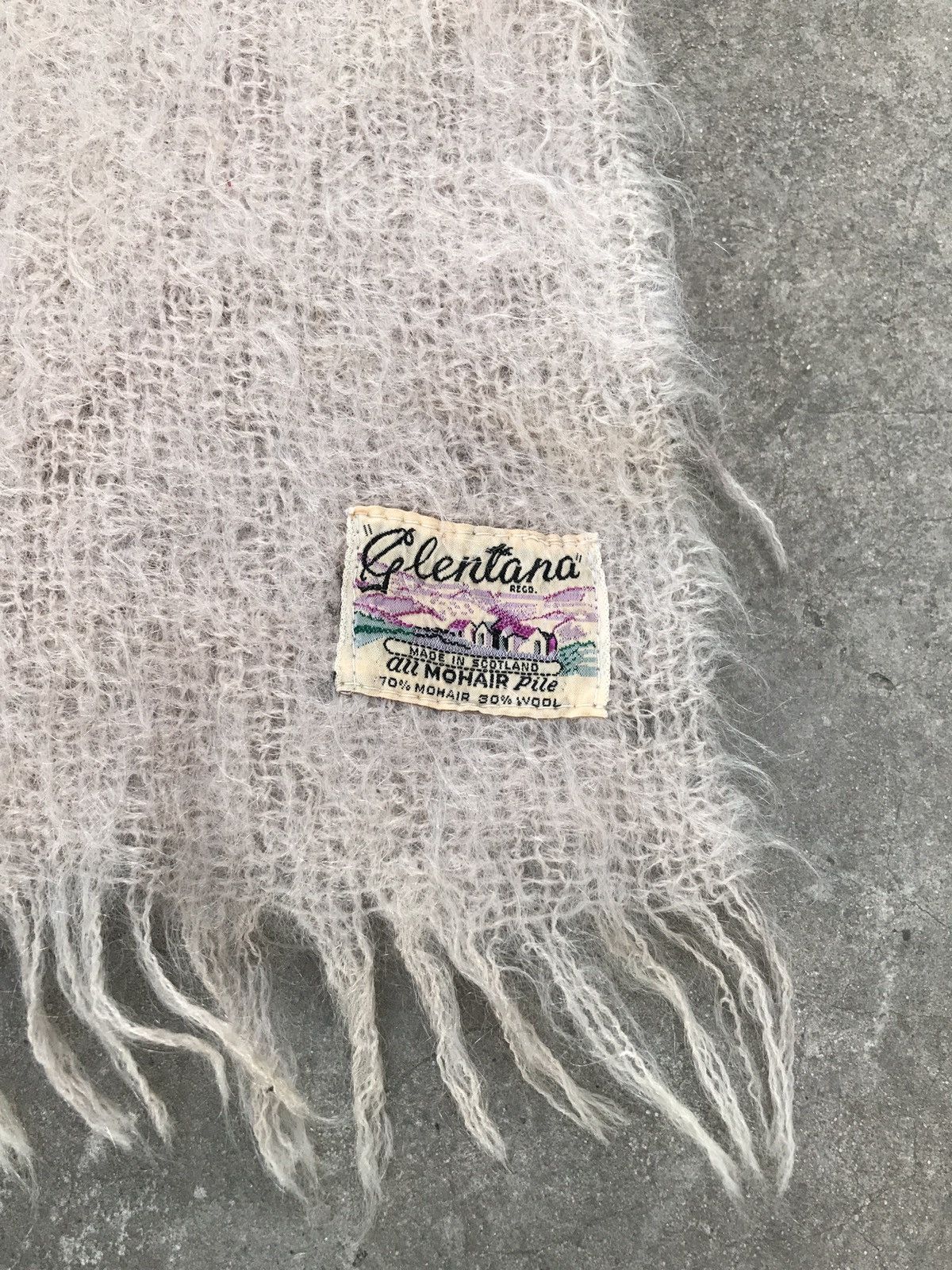 Vintage Mohair Glentana Vintage Scarf 80s Scotland Size ONE SIZE - 3 Thumbnail