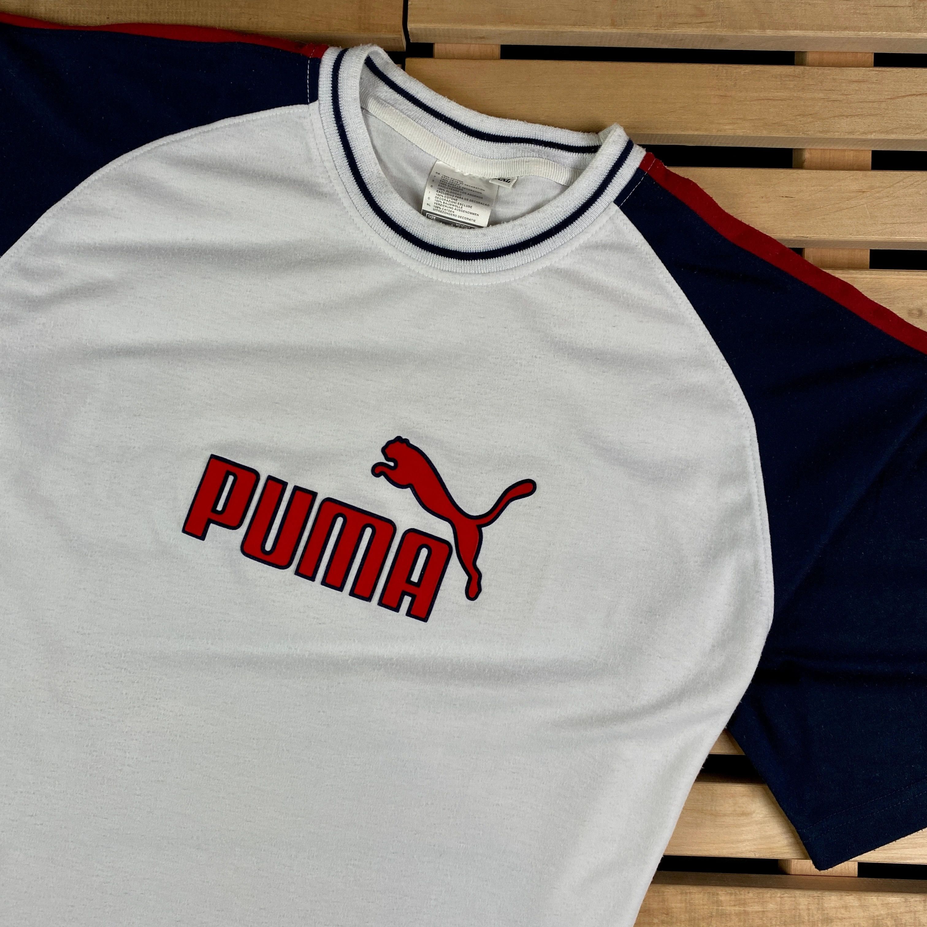 Puma × Vintage Men’s T-Shirt Puma Vintage Big logo Size XXL White Size US XXL / EU 58 / 5 - 2 Thumbnail