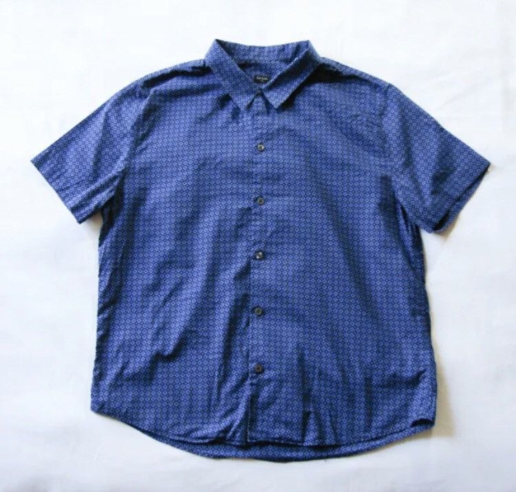 Paul Smith Geometric Blue Short Sleeve Shirt XL