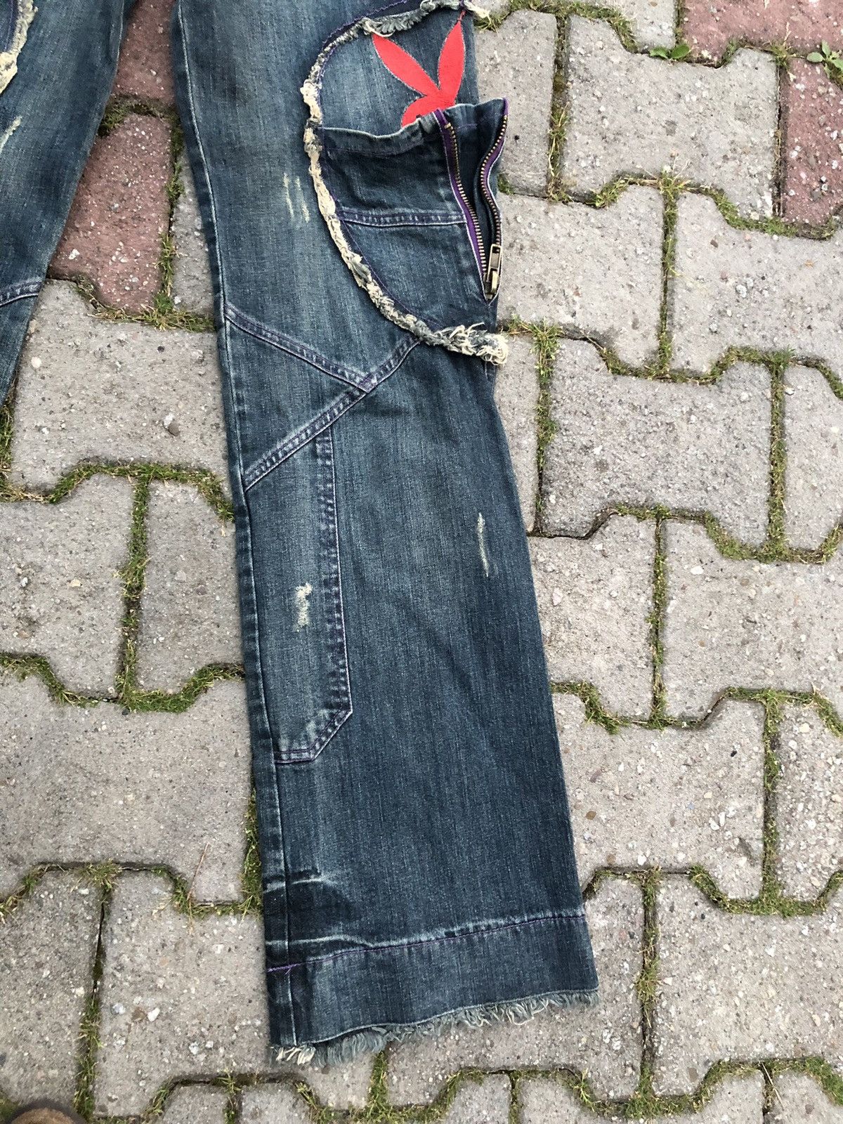 Japanese Brand × Miss Sixty ‼️OFFER‼️ Vintage Y2K Playboy Bunny Bootcut Distressed Jeans Size 24" / US 00 / IT 34 - 6 Thumbnail