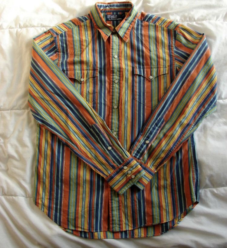 Vintage 90s Polo Ralph Lauren Colorful Western Shirt M