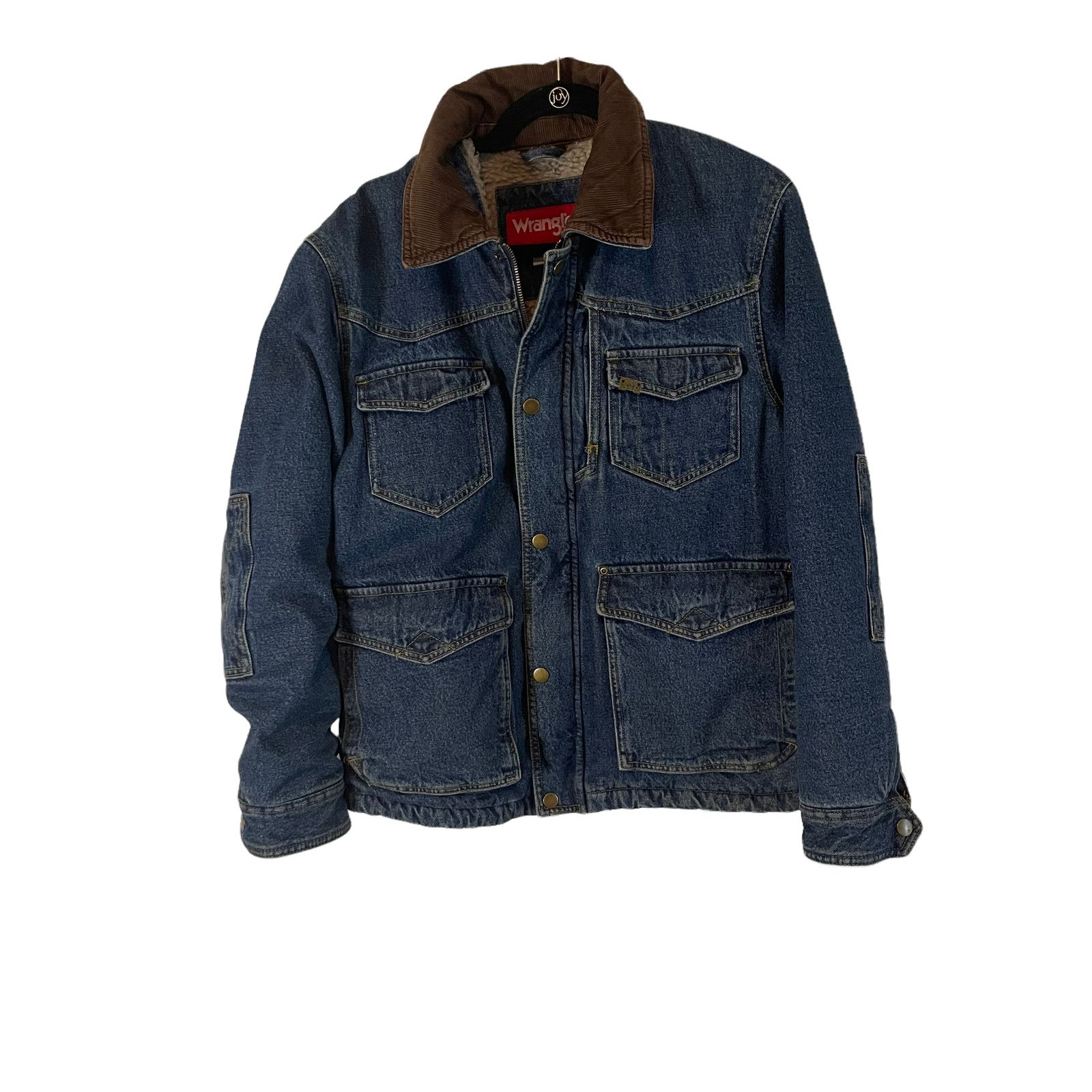 Vintage Wrangler Hero Mens Sherpa Lined Denim Trucker Jacket Coat Size XL COWBOY